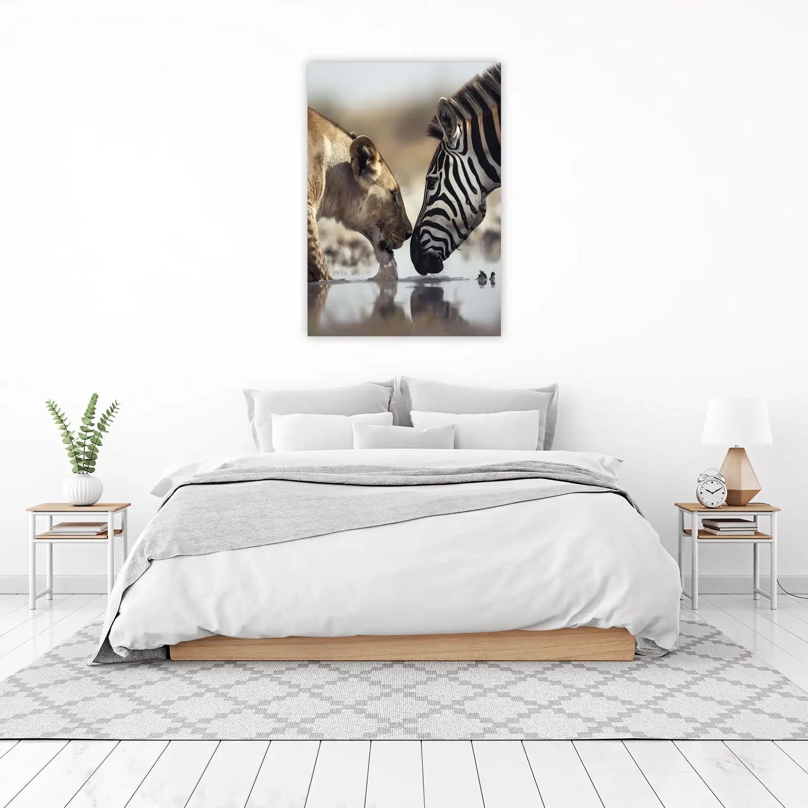 Lion & Zebra Oasis Harmony Wall Art