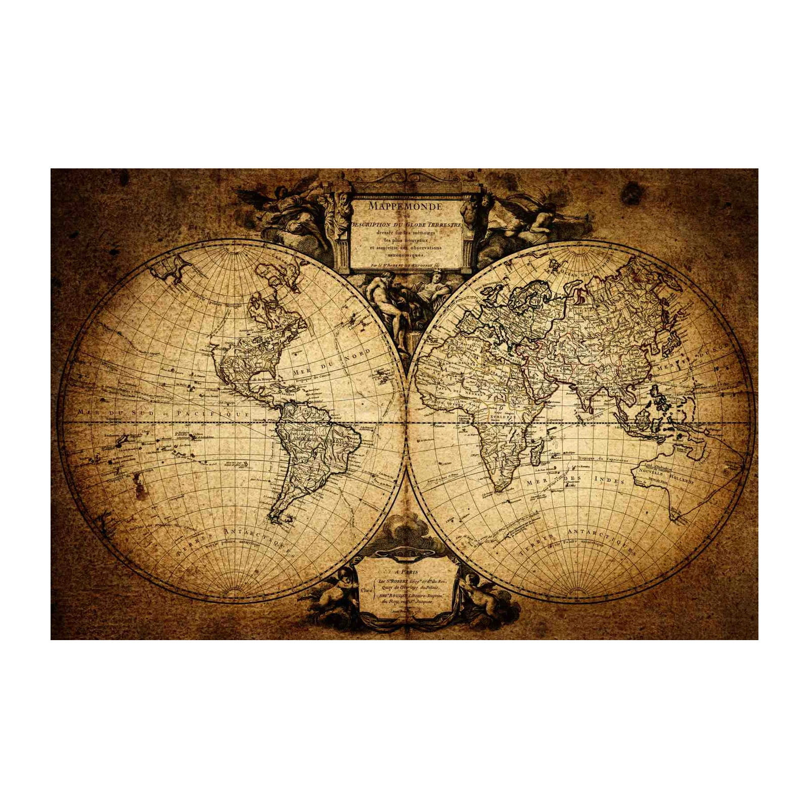 Vintage World Map Vintage Map Wall Art