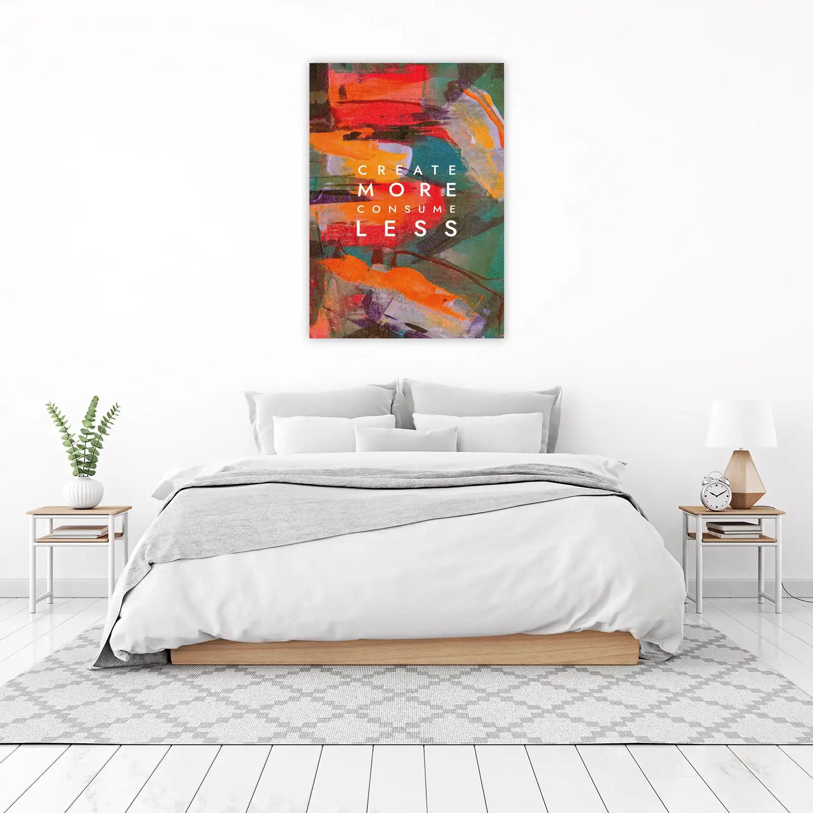 Abstract "Create More Consume Less" Wall Art