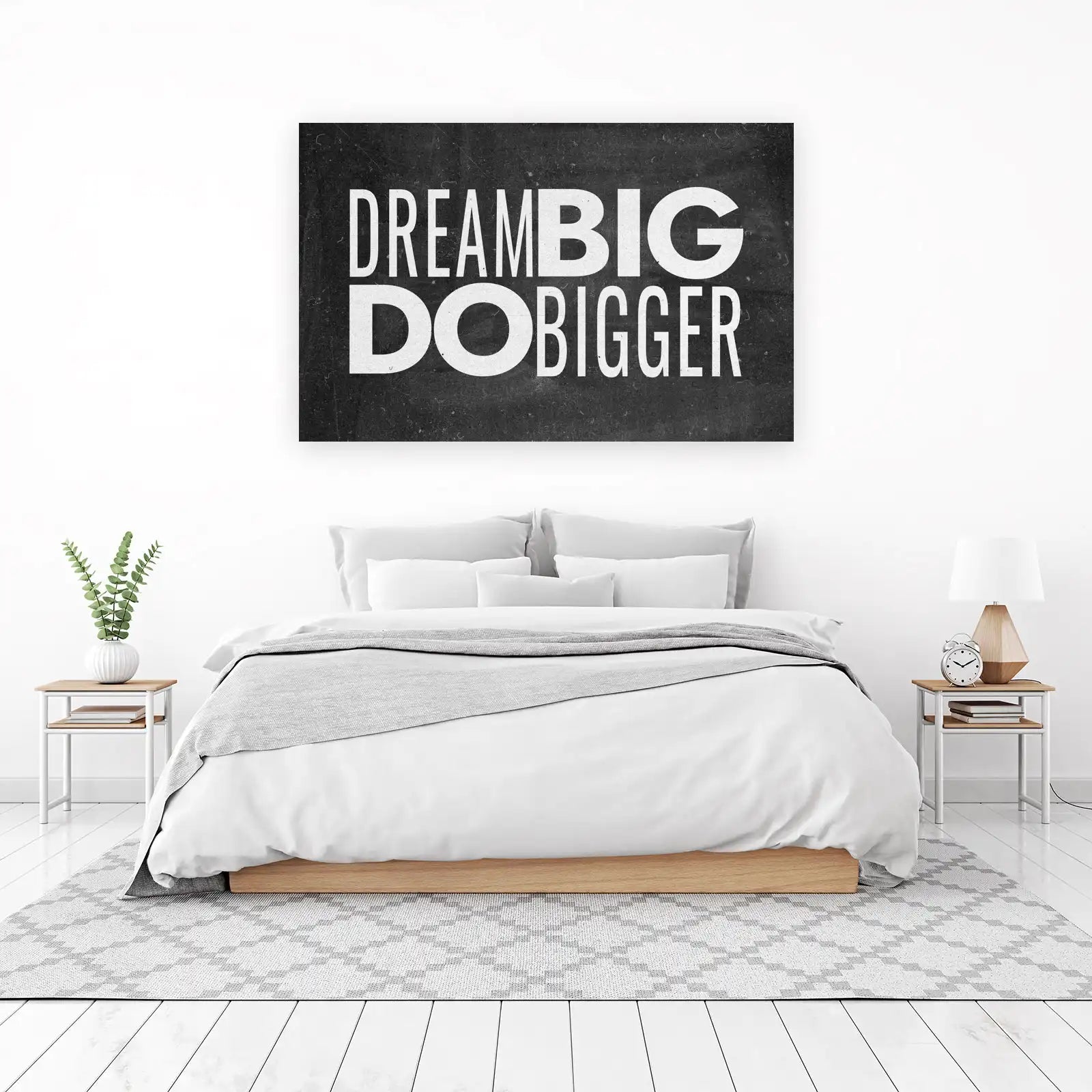 Dream Big Do Bigger Motivational Typography Wall Art