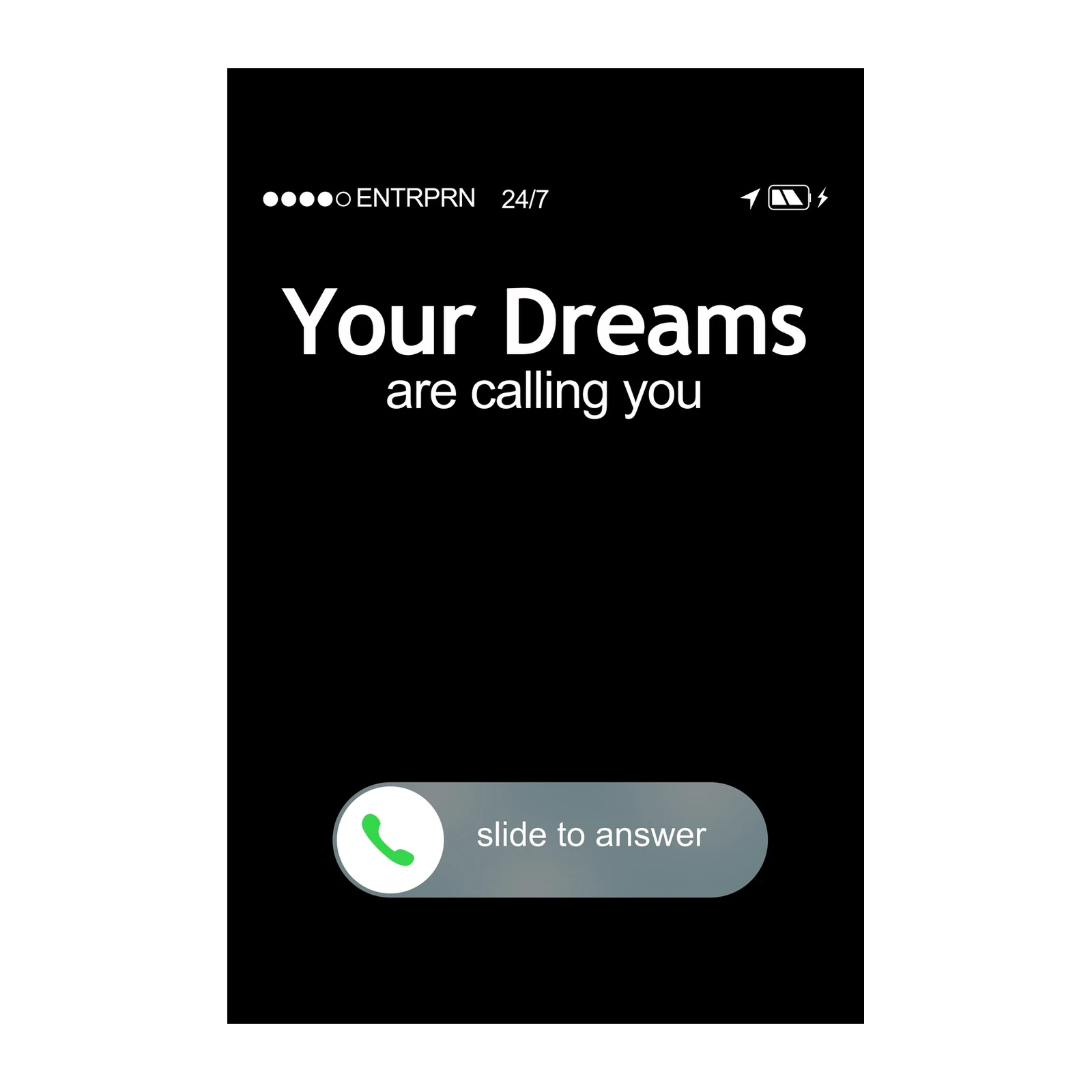Your Dreams Calling Motivational Typography Wall Art