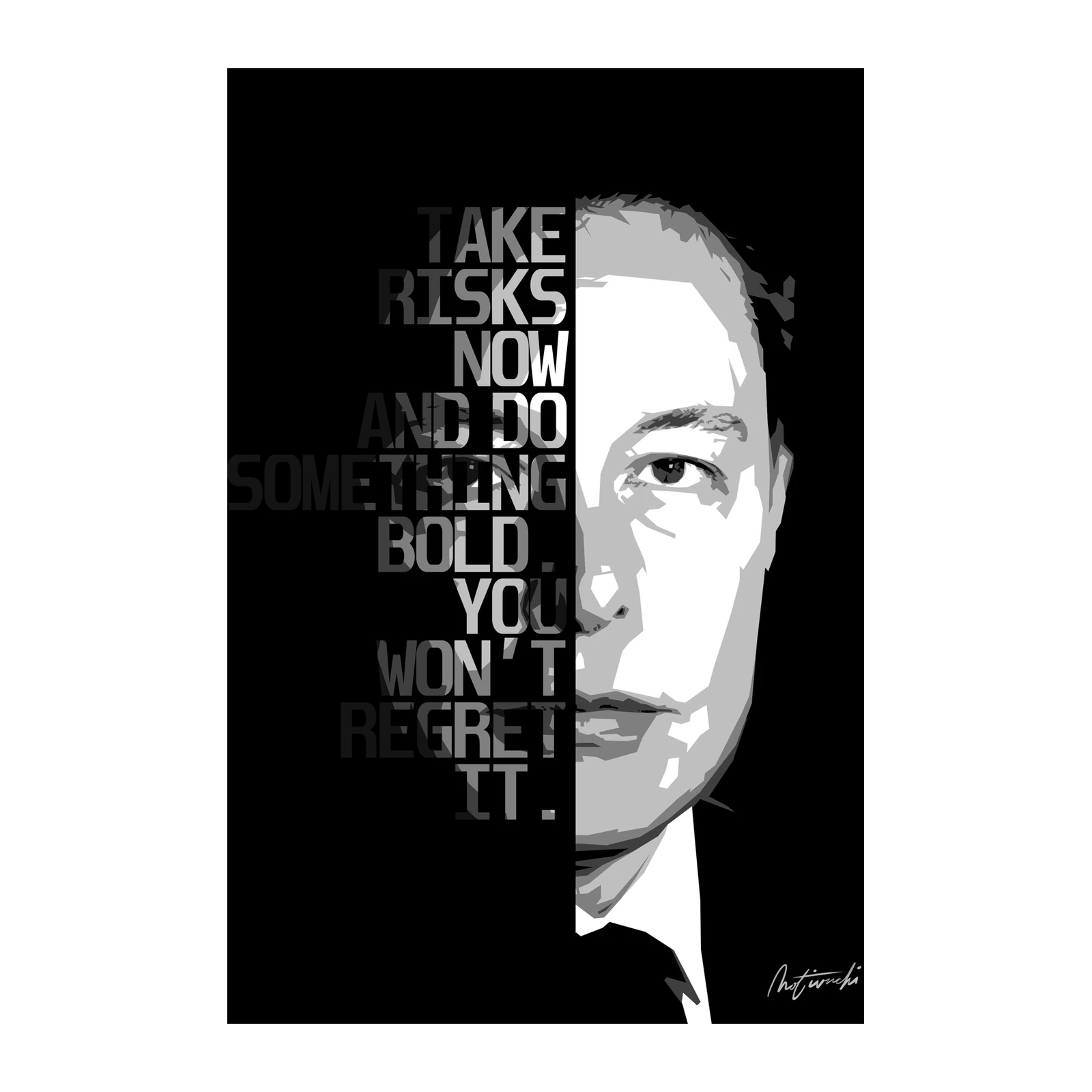 Elon Musk Quote "Take Risks" Wall Art