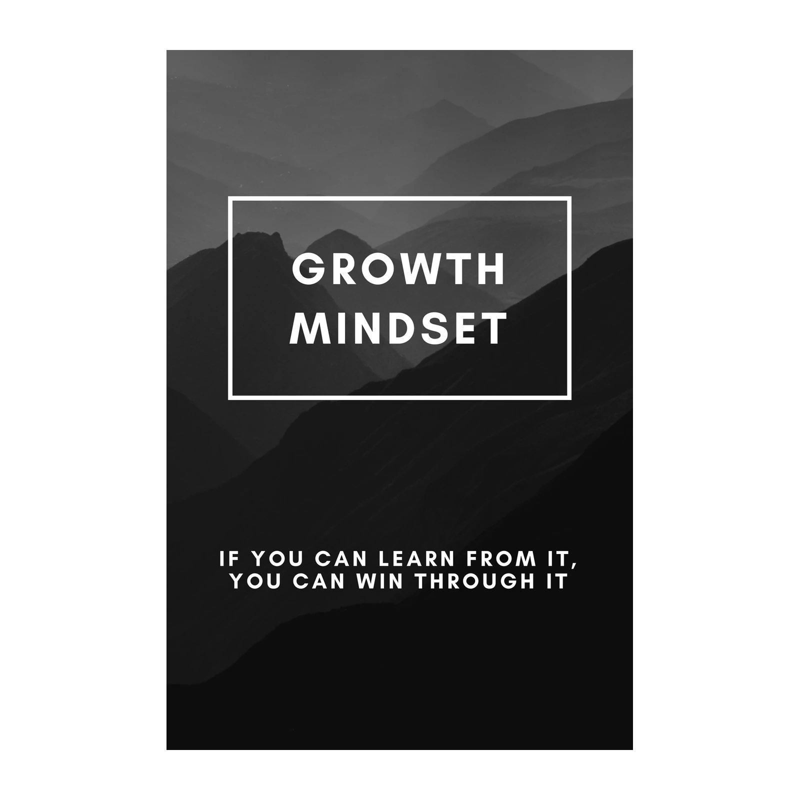 Growth Mindset Mountain Motivational Wall Art