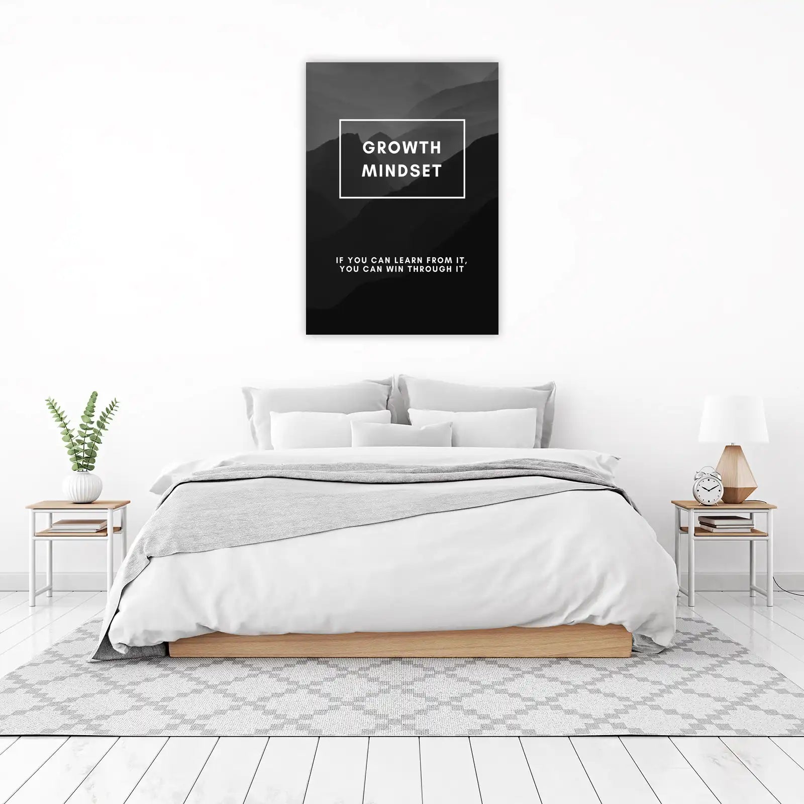 Growth Mindset Mountain Motivational Wall Art