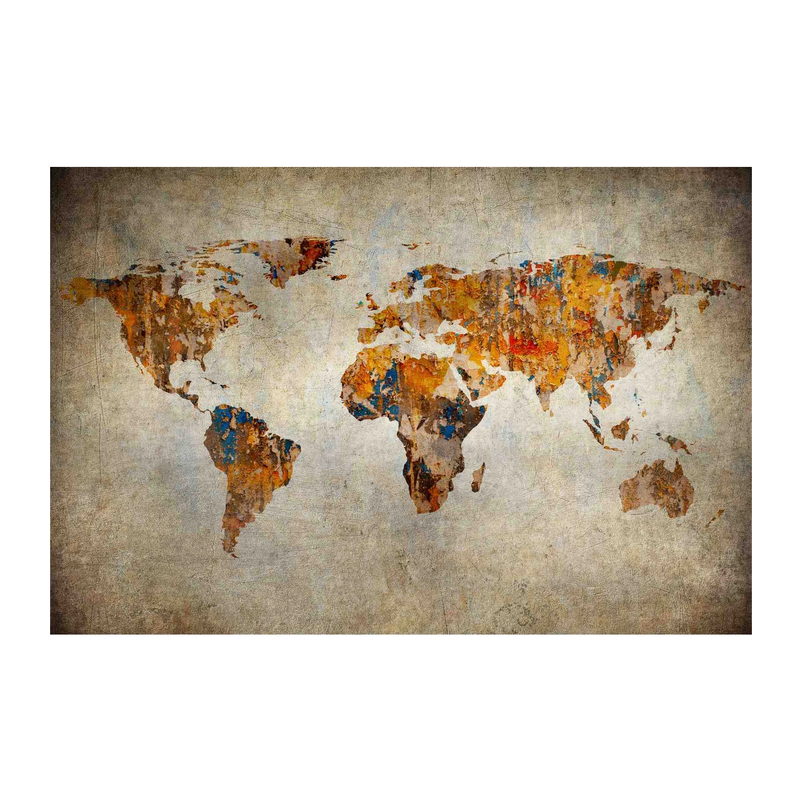 Vintage World Map Textured Wall Art