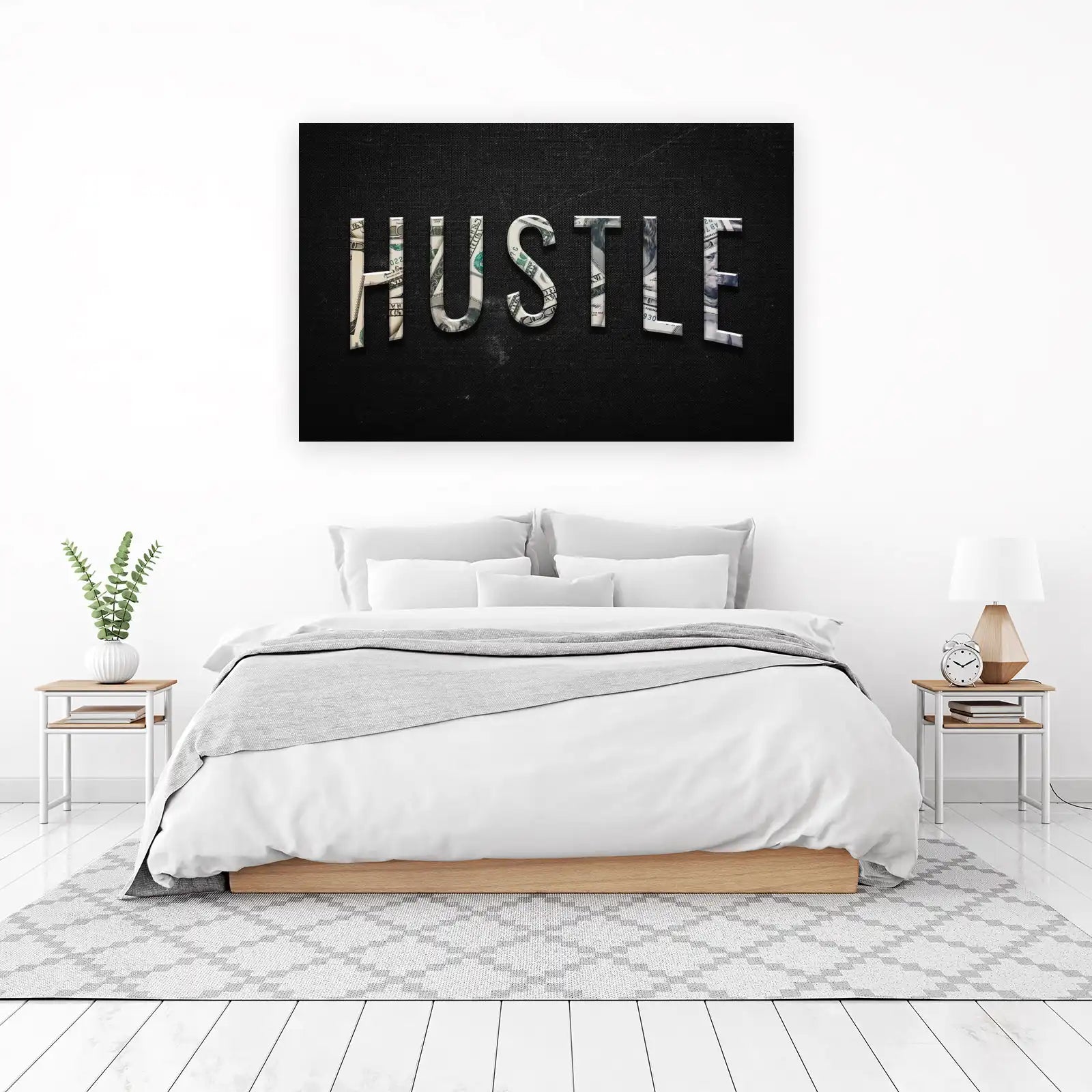 Hustle Motivational Dollar Art Wall Art