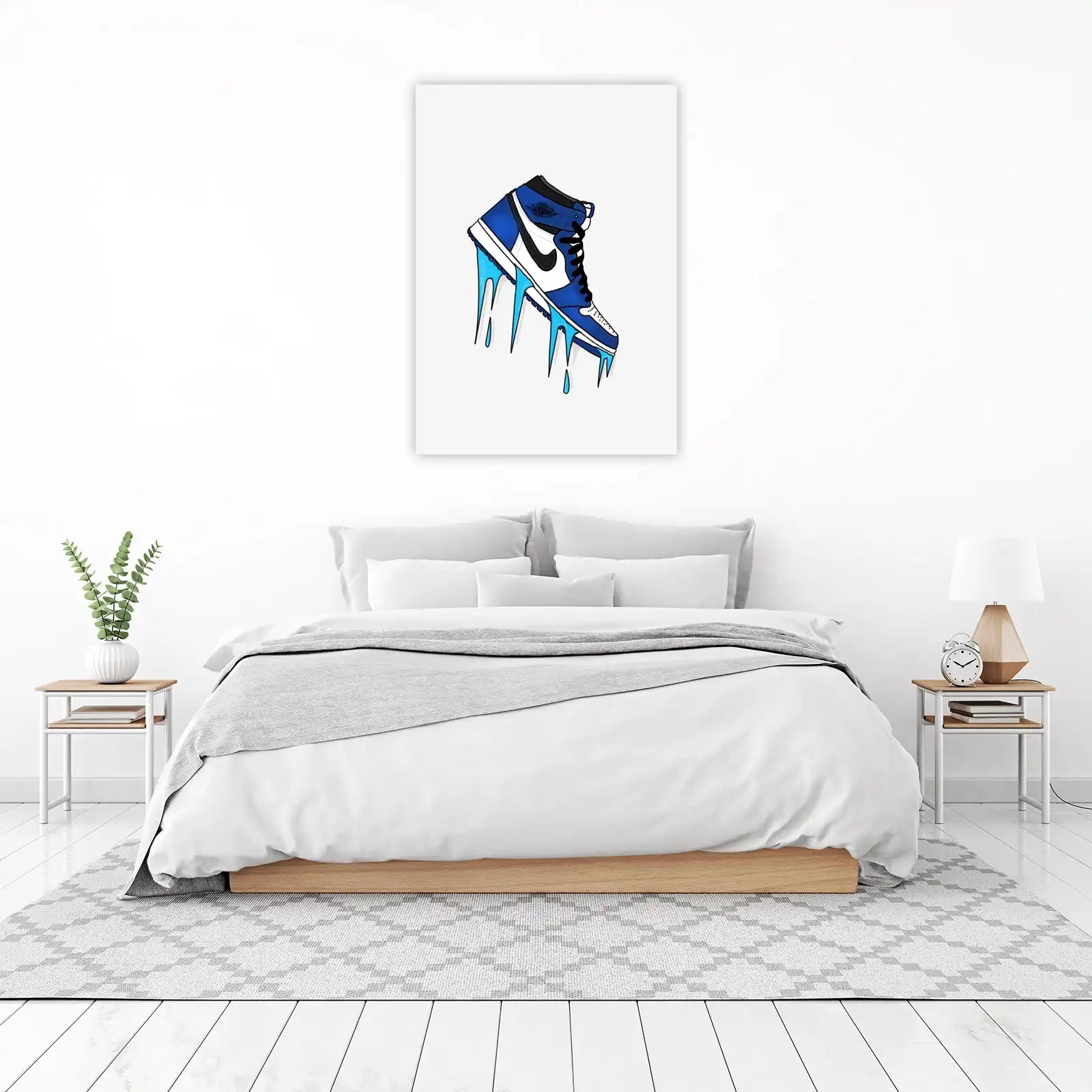 Dripping Blue Sneaker Cool Art Wall Art