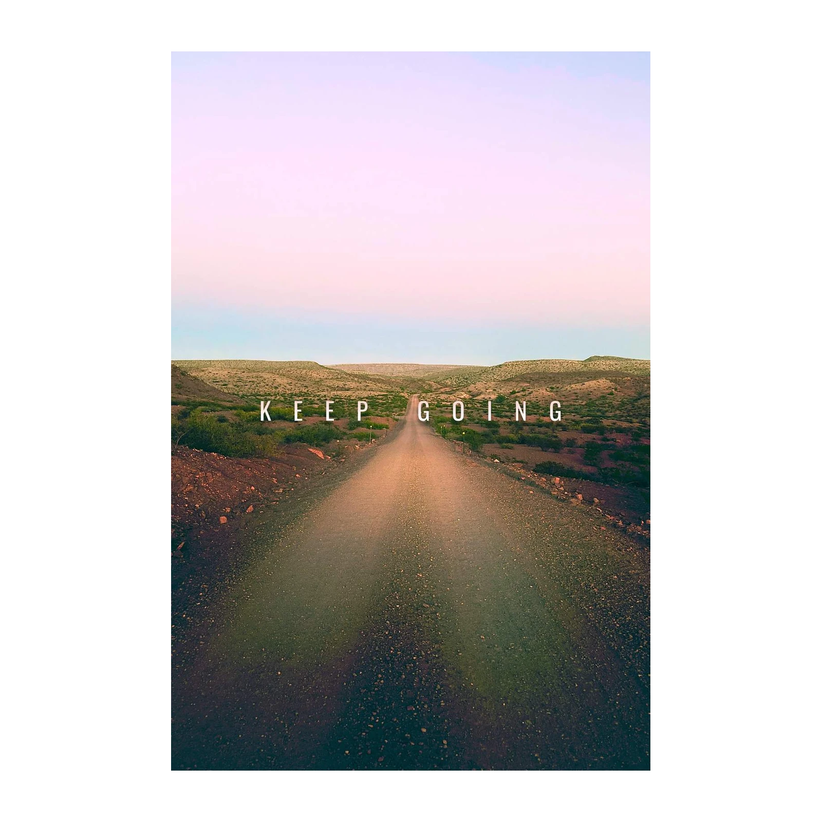 Inspirational Desert Road "Keep Going" Wall Art