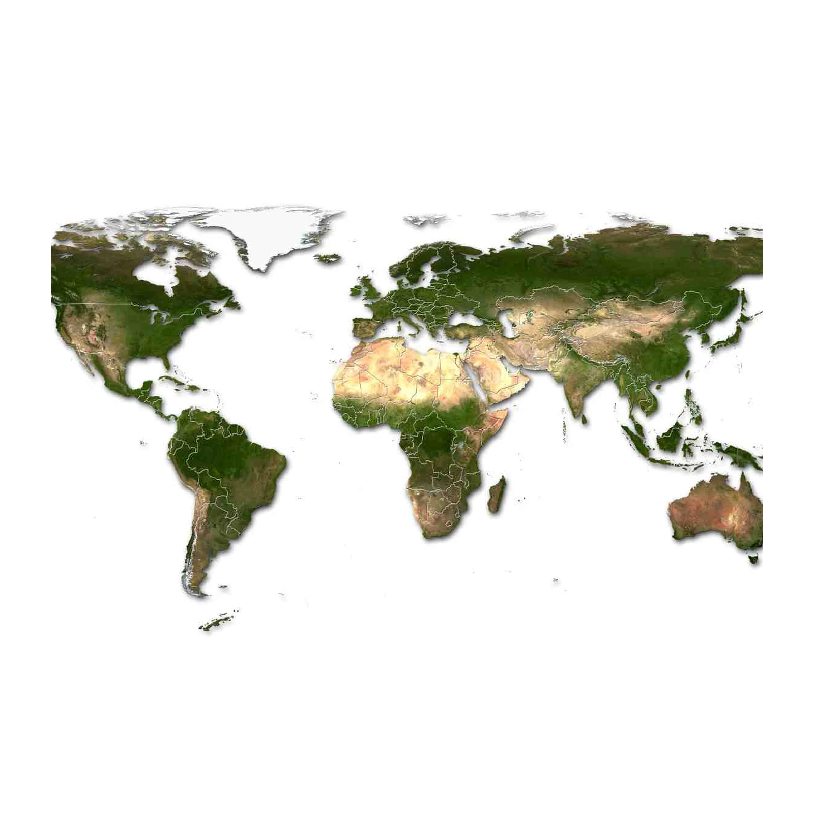 Earth Satellite World Map Wall Art