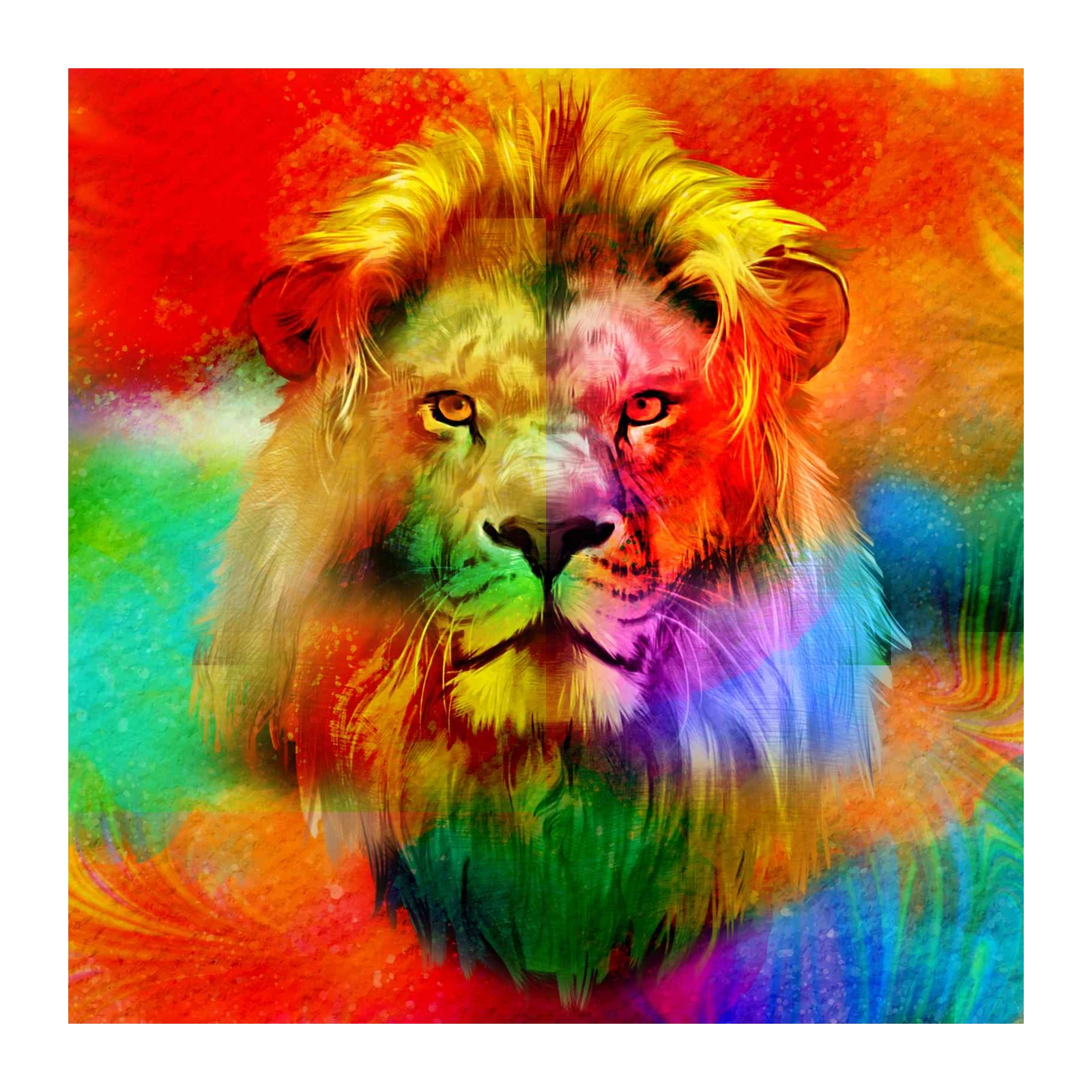 Vibrant Lion King Aura Wall Art