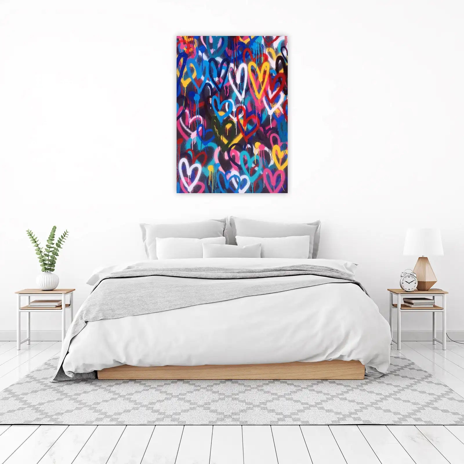 Vibrant Graffiti Heart Wall Art Wall Art