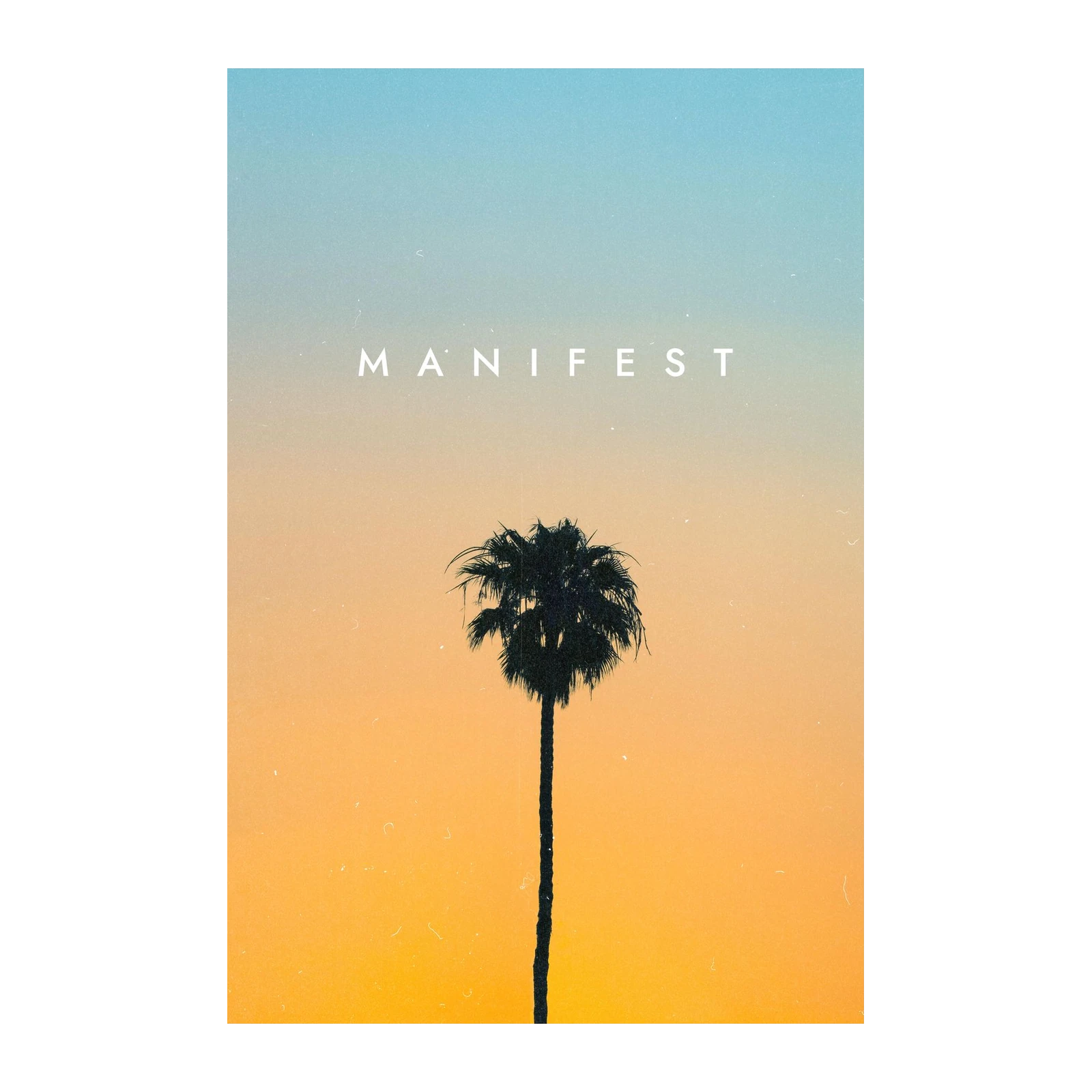 Sunset Palm Manifest Wall Art - Coastal Decor