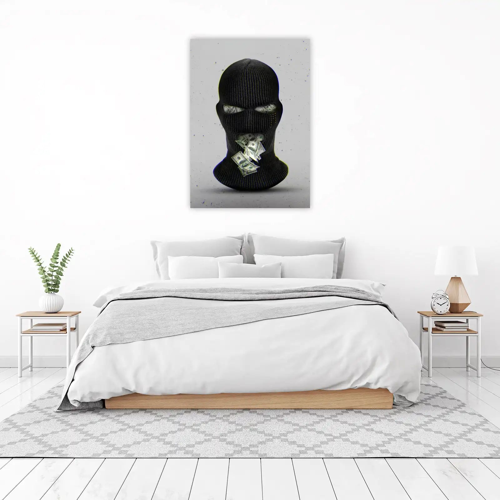 Money Mask Graffiti Art Wall Art