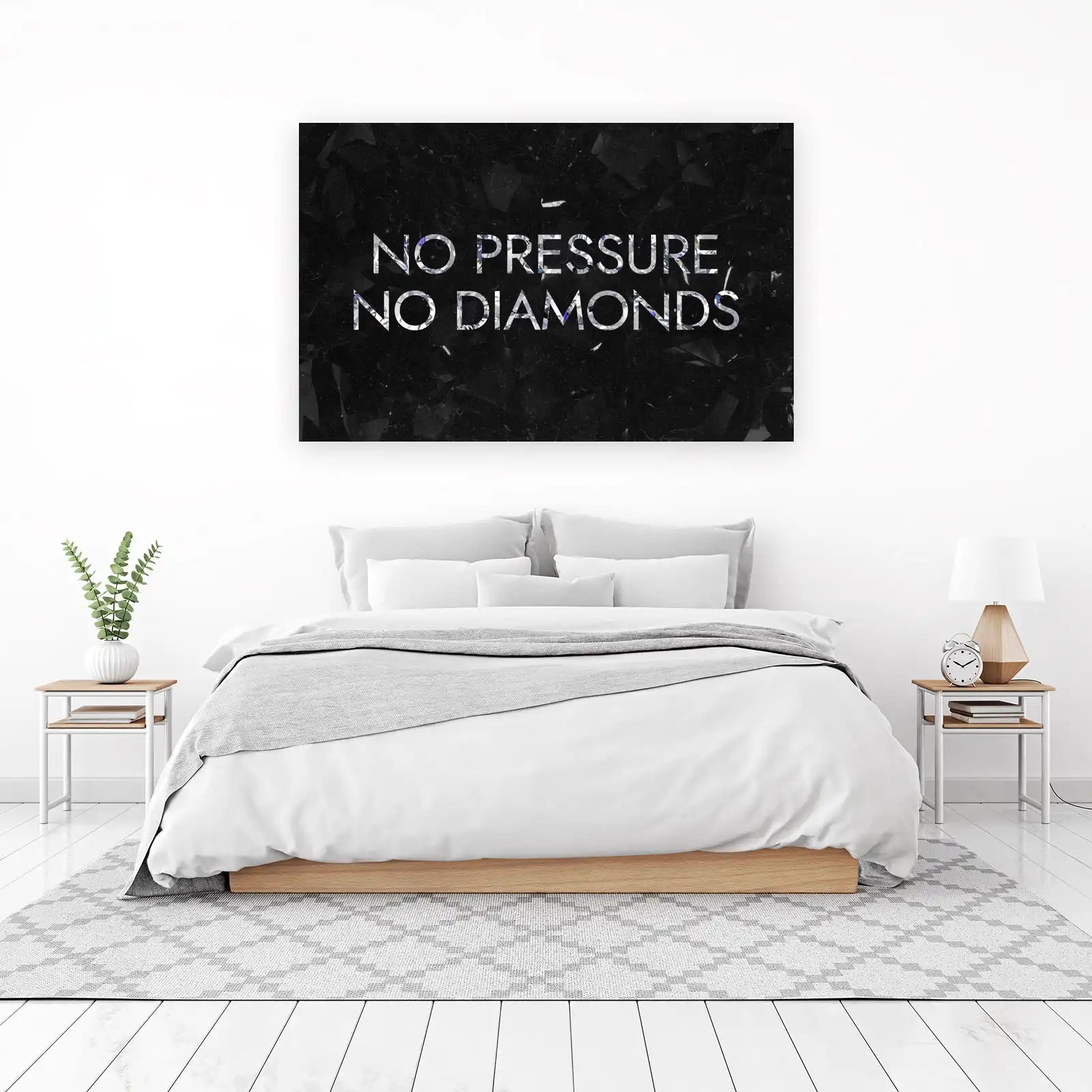 No Pressure No Diamonds Motivational Wall Art