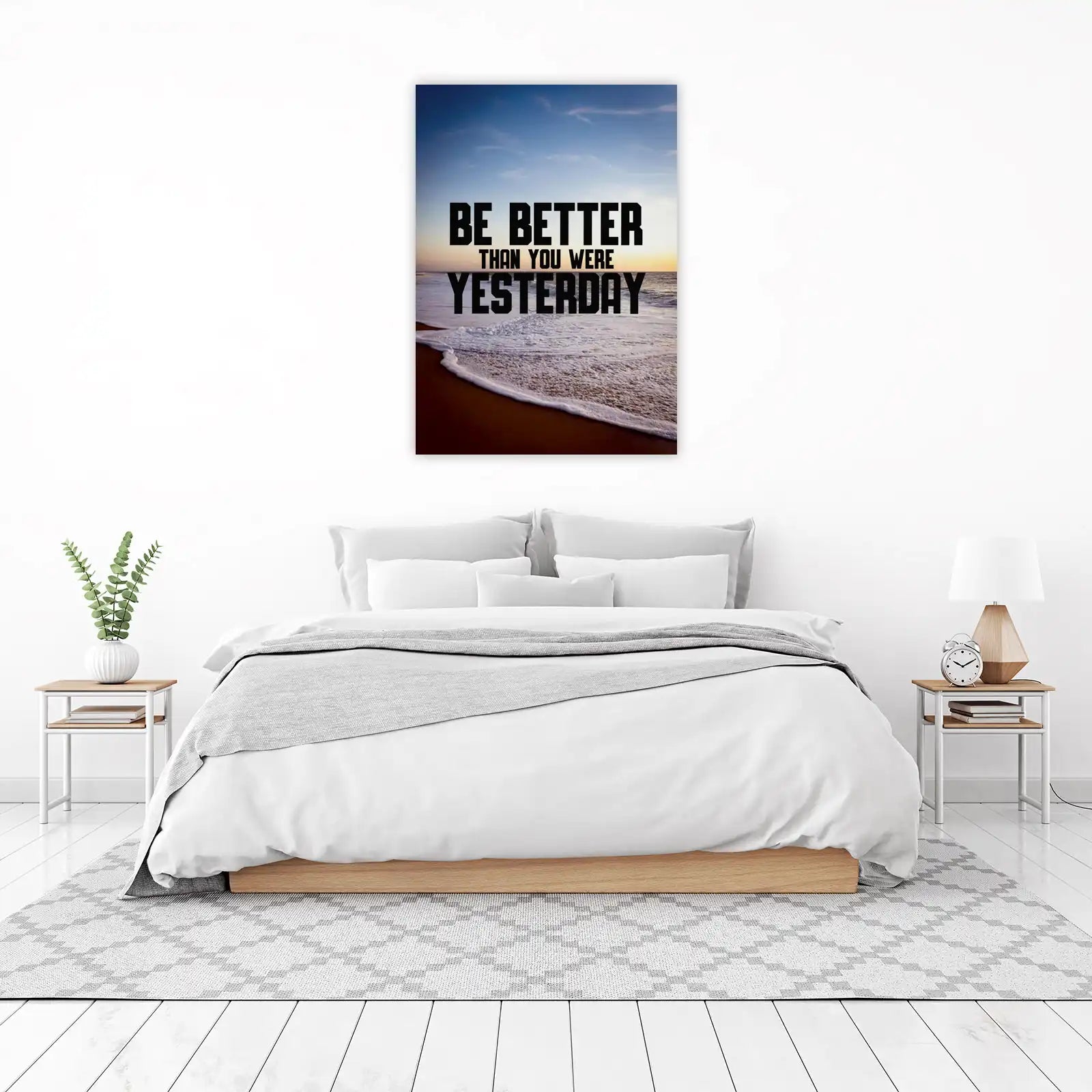 Motivational Beach Sunset "Be Better" Wall Art