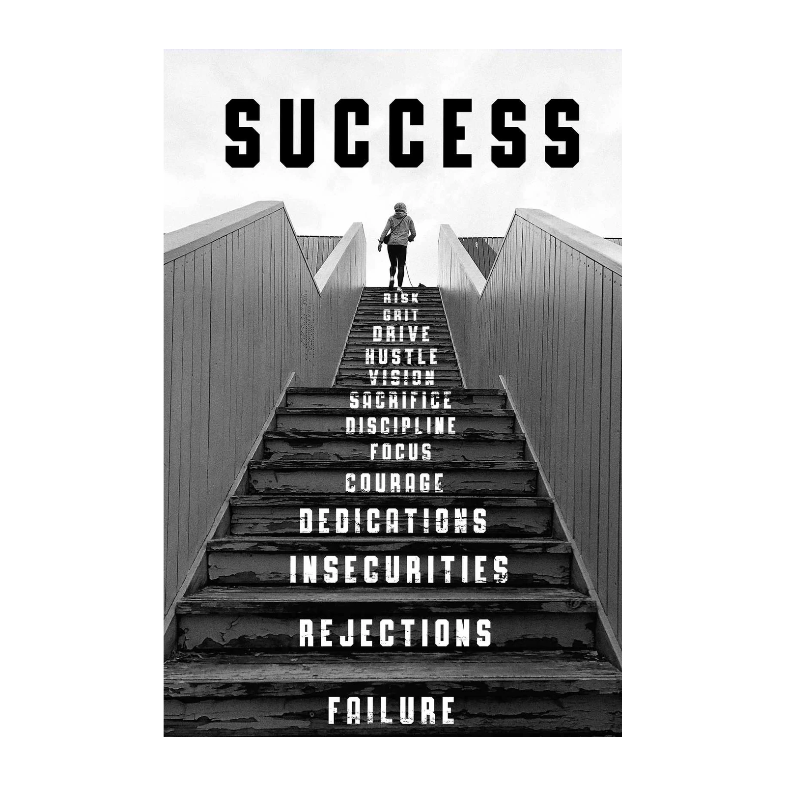 Ascend to Success Motivational Staircase Wall Art