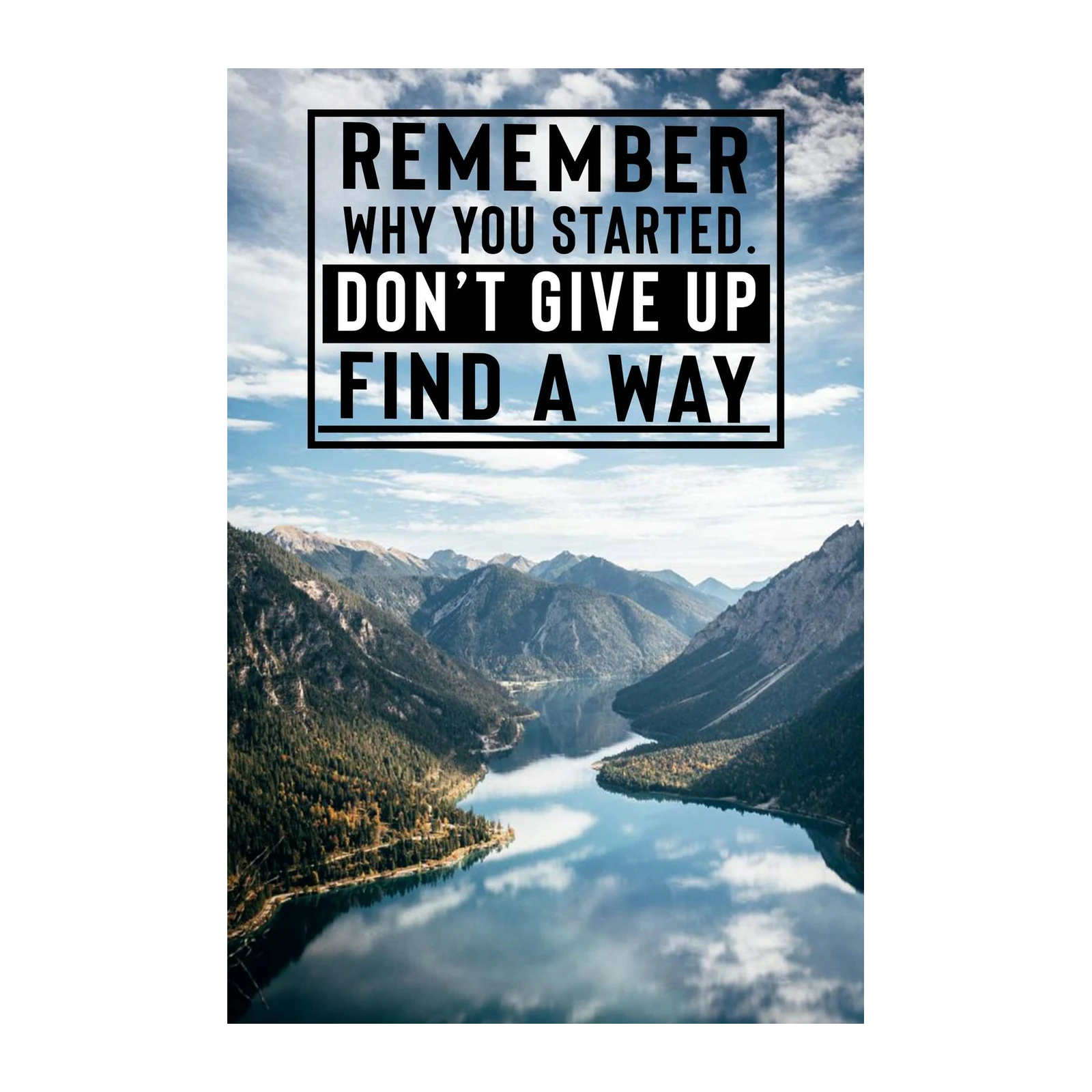 Motivational Mountain Lake Wall Art