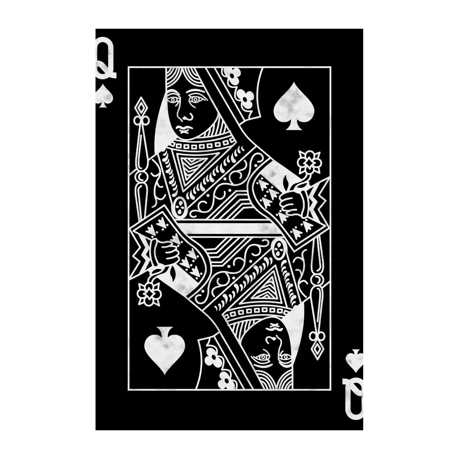 Queen of Spades Black & White Wall Art
