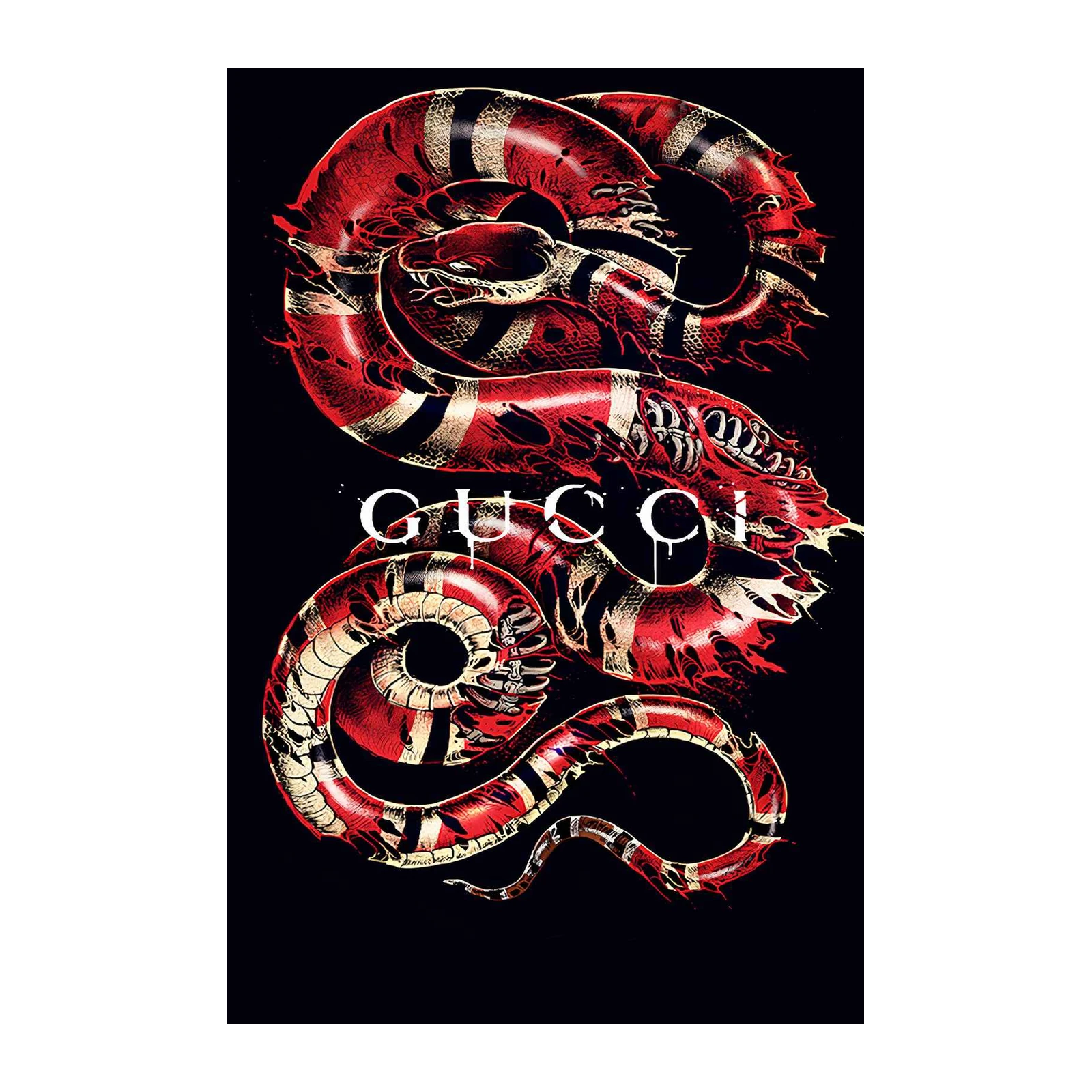 Gucci Snake Red & Gold Wall Art