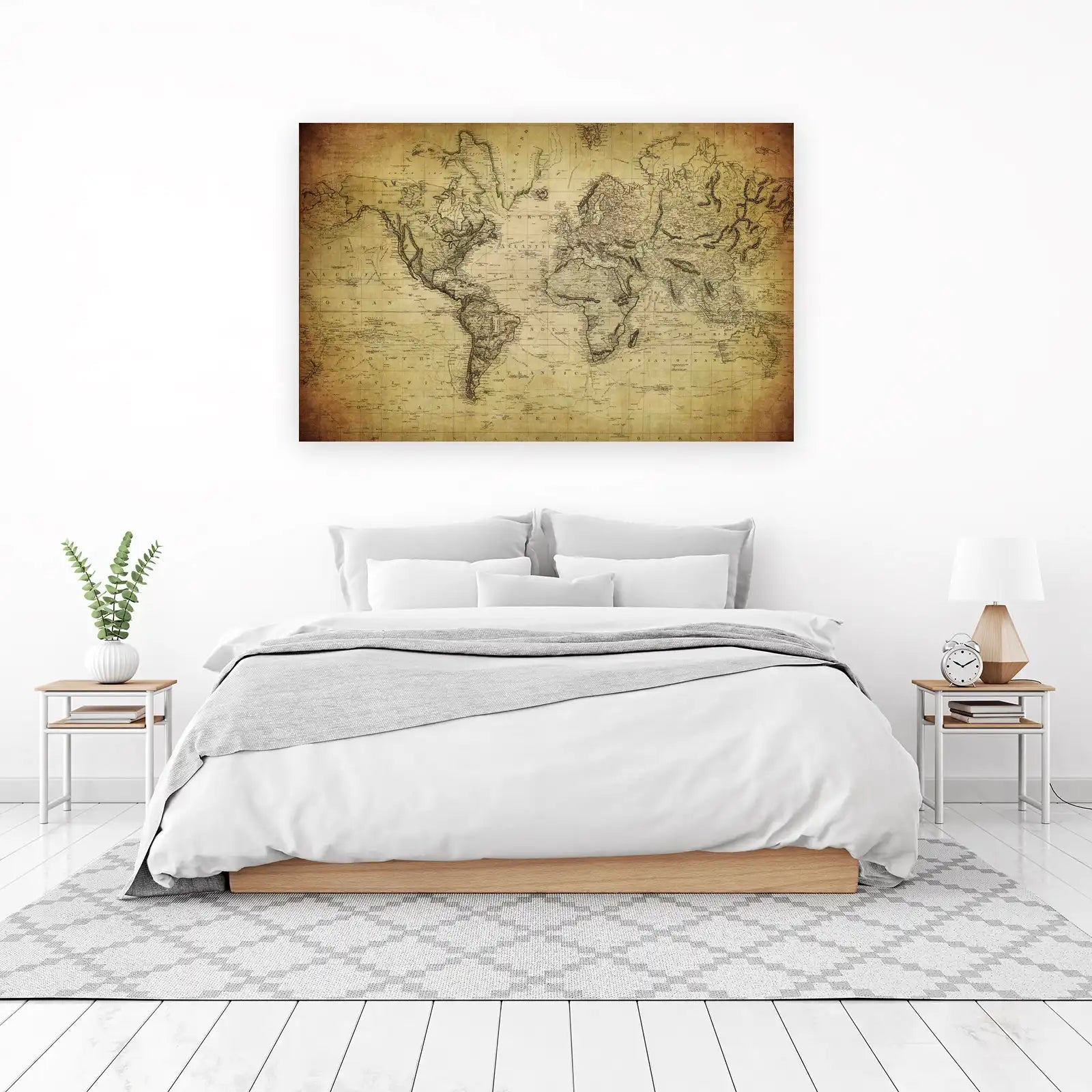 Vintage World Map Explorer Wall Art
