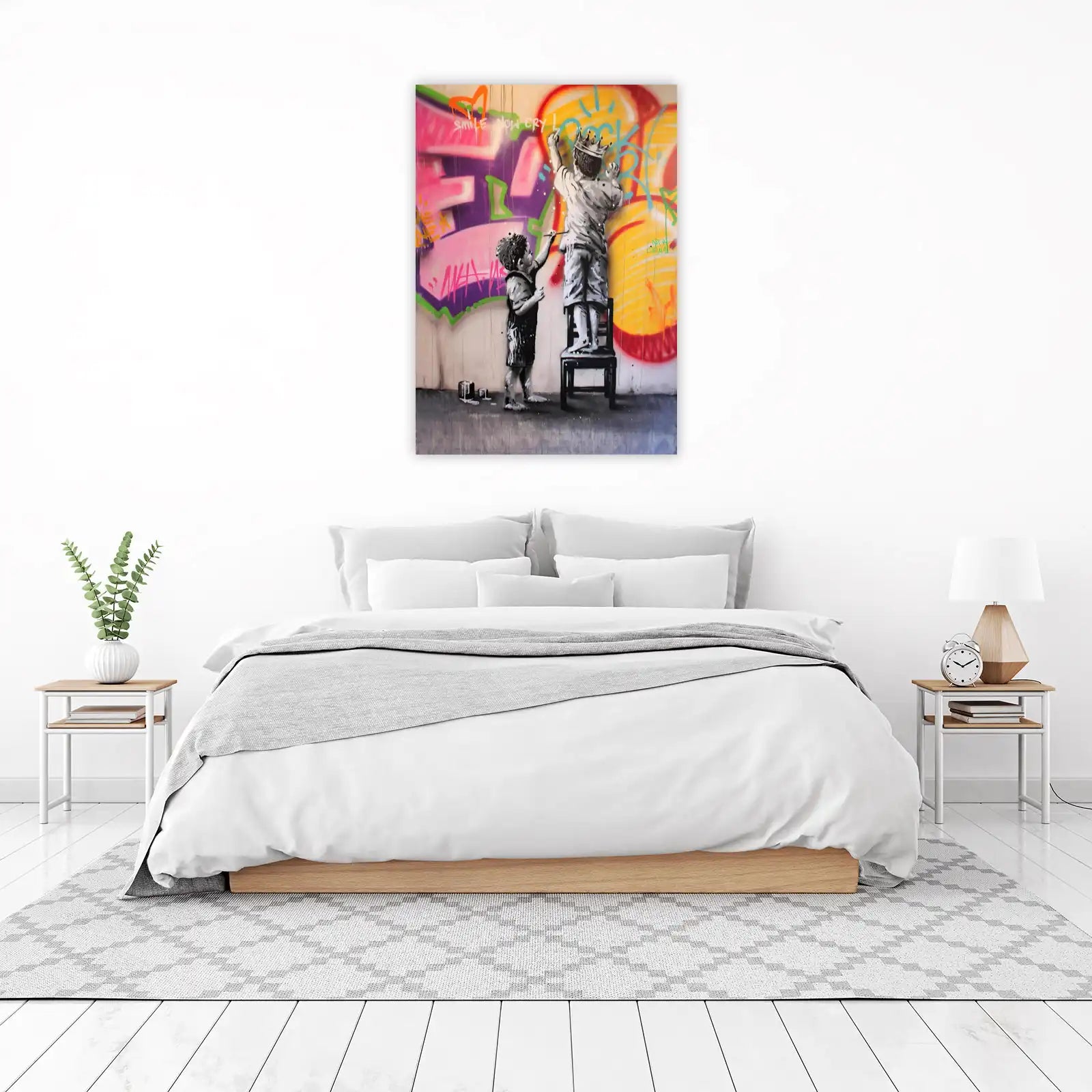 Street Art Kids Crowned King Wall Art