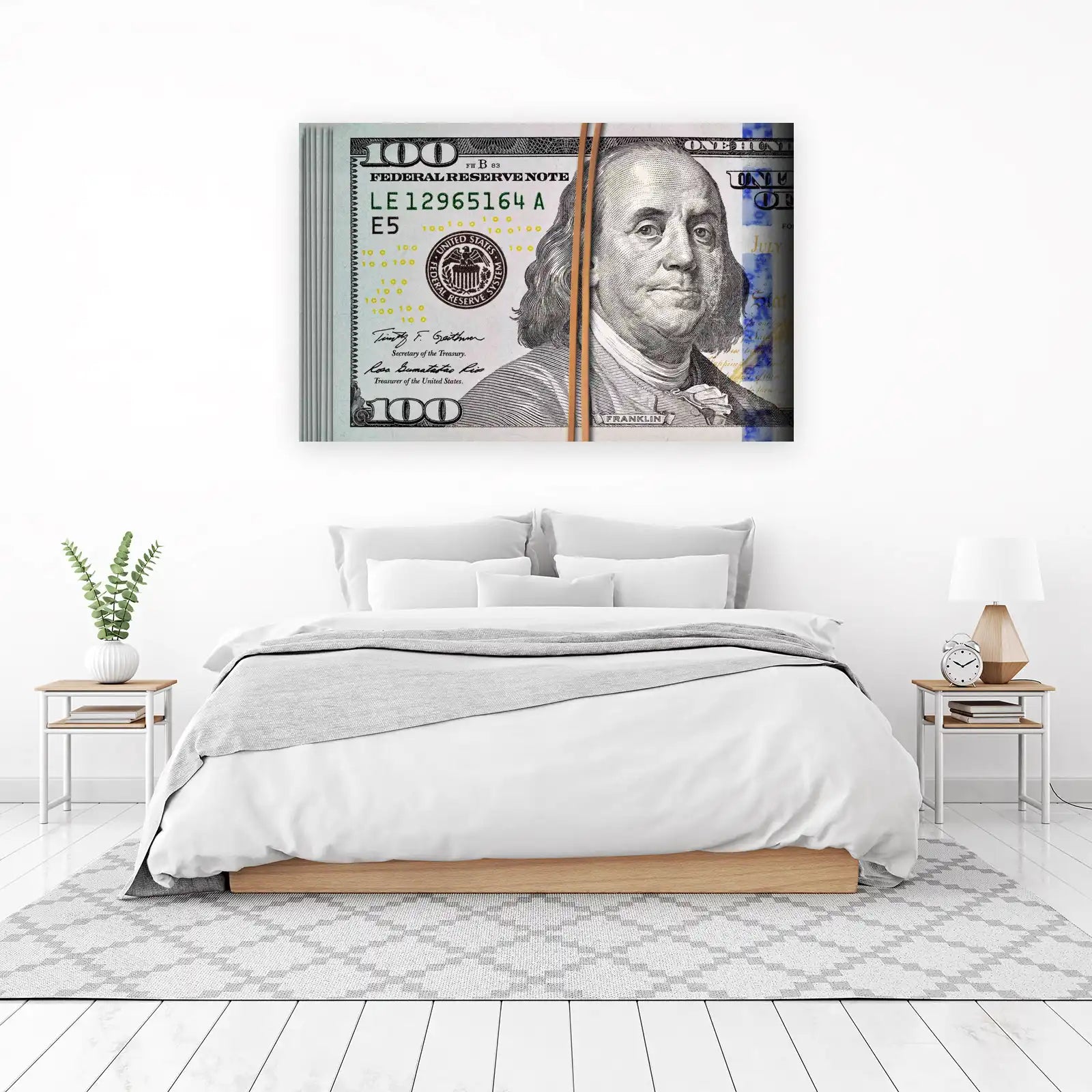 Bold Benjamin Franklin $100 Bill Wall Art
