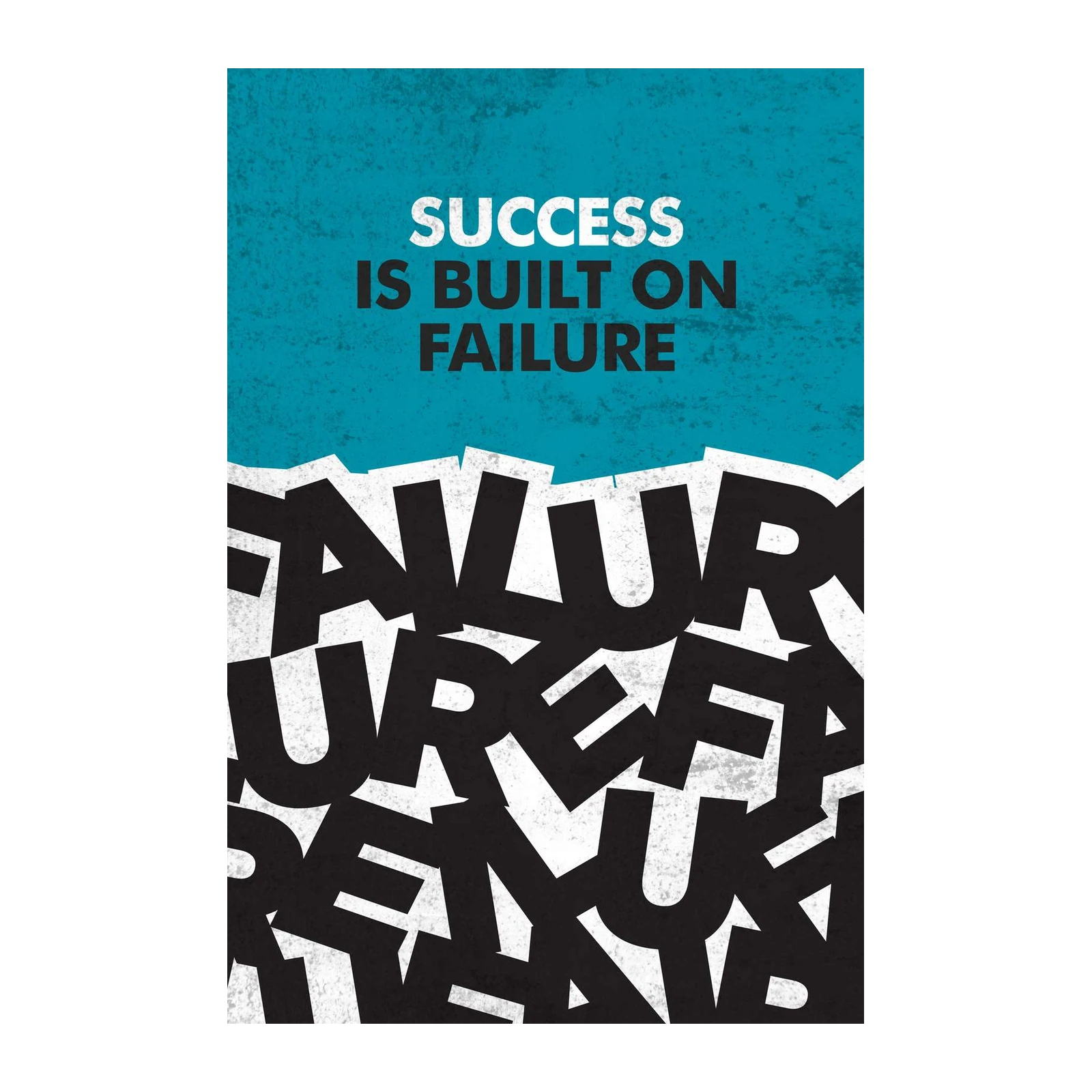 Success Built On Failure Motivational Typography Wall Art