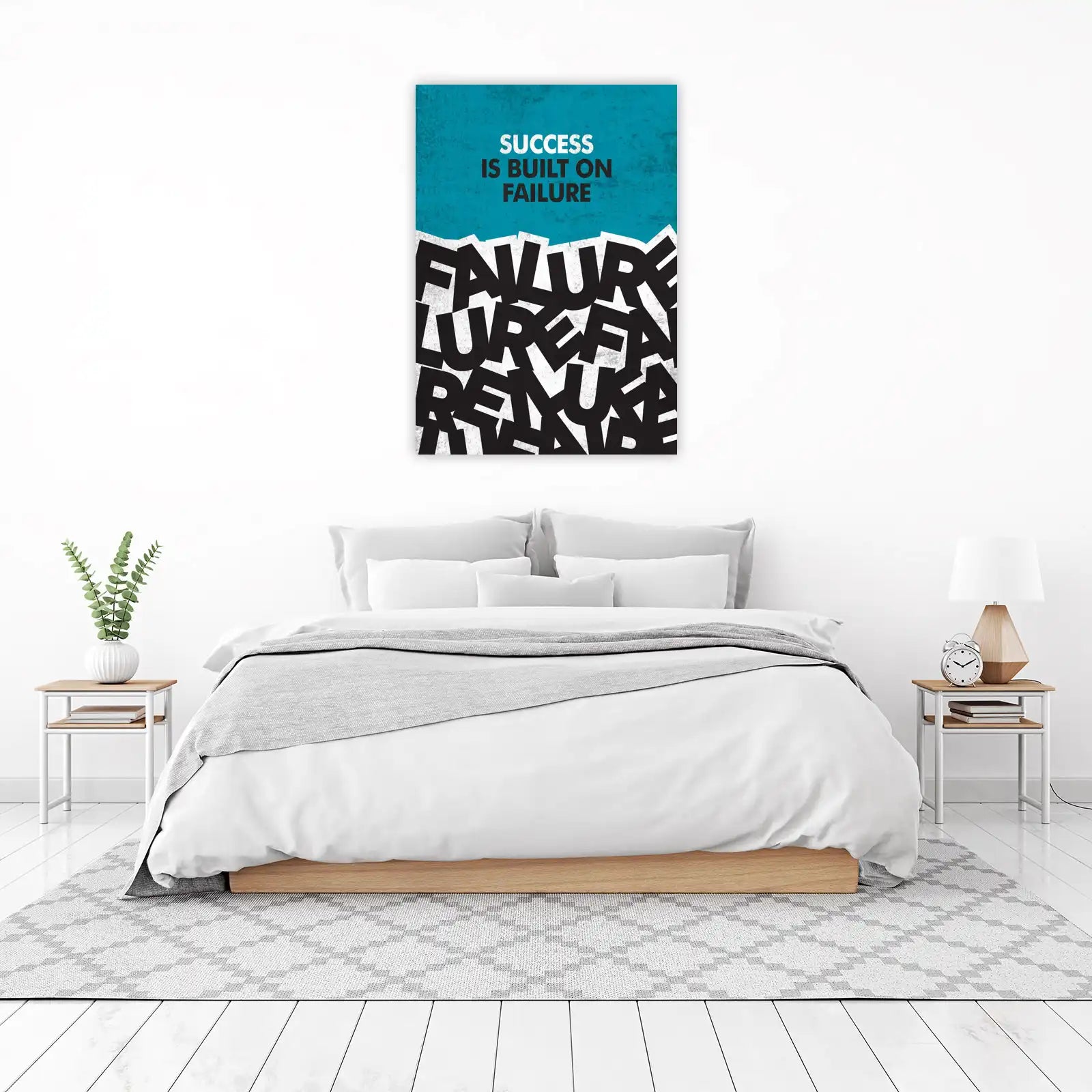 Success Built On Failure Motivational Typography Wall Art