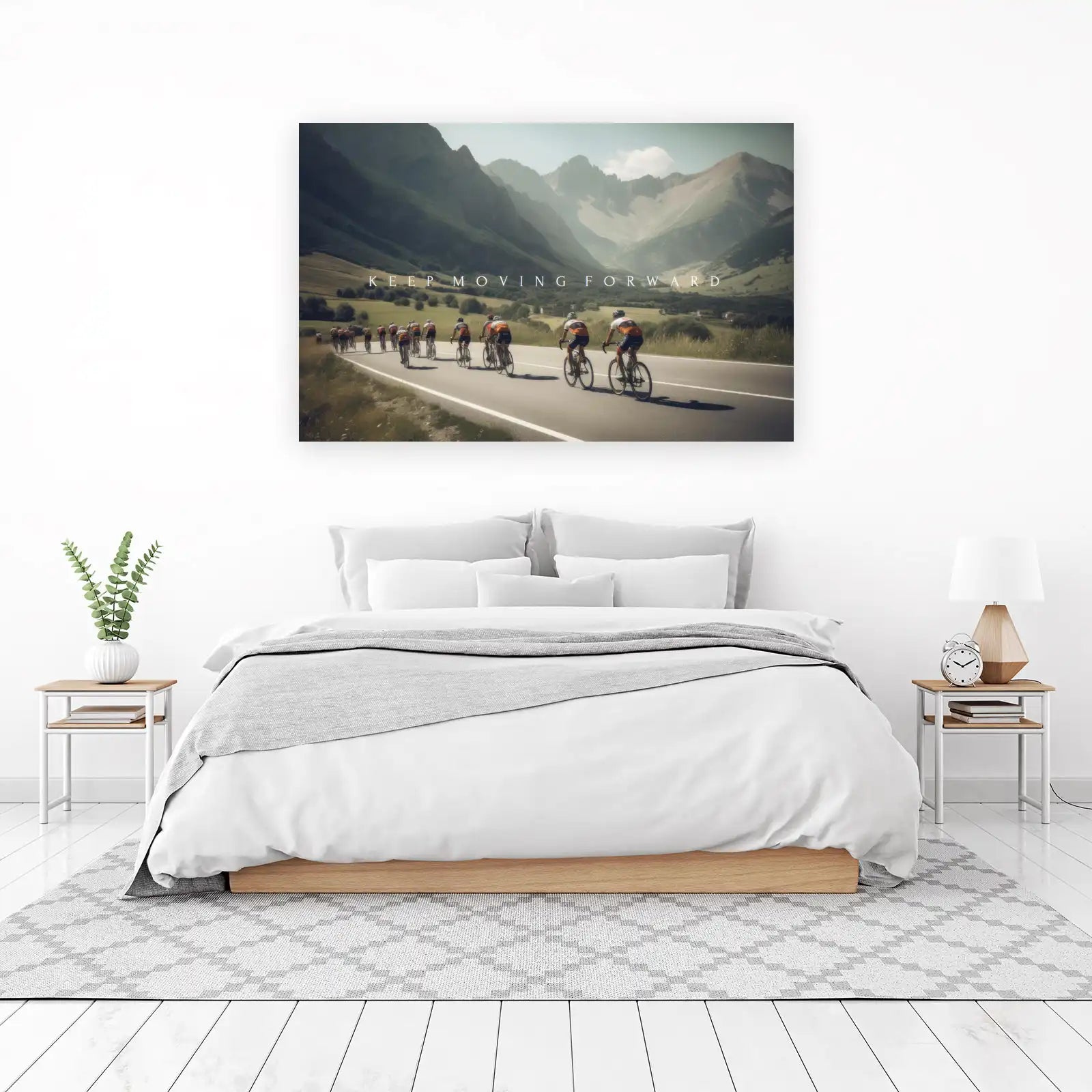 Inspiring Cyclists Mountain Road Wall Art