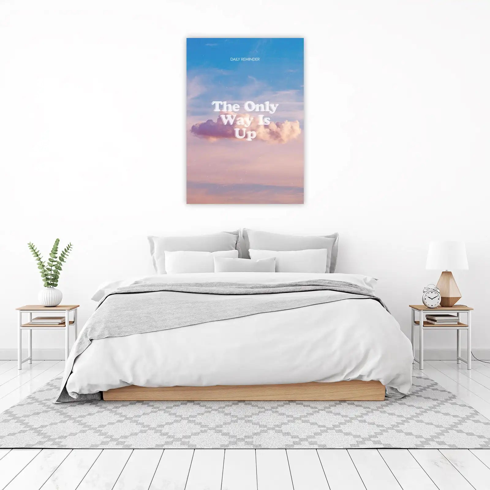 Inspirational Cloud "The Only Way Is Up" Wall Art