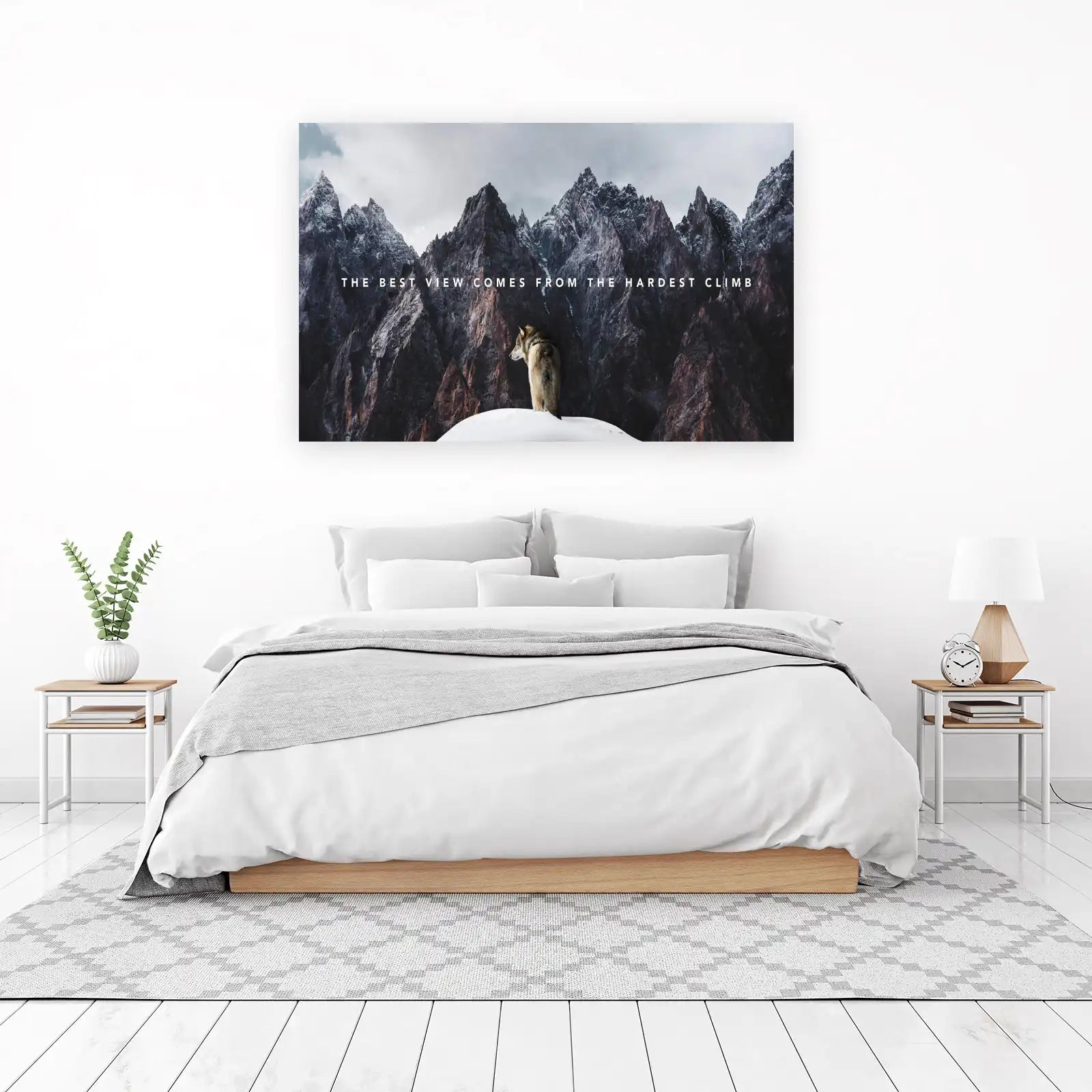 Wolf Mountain Motivational Landscape Wall Art