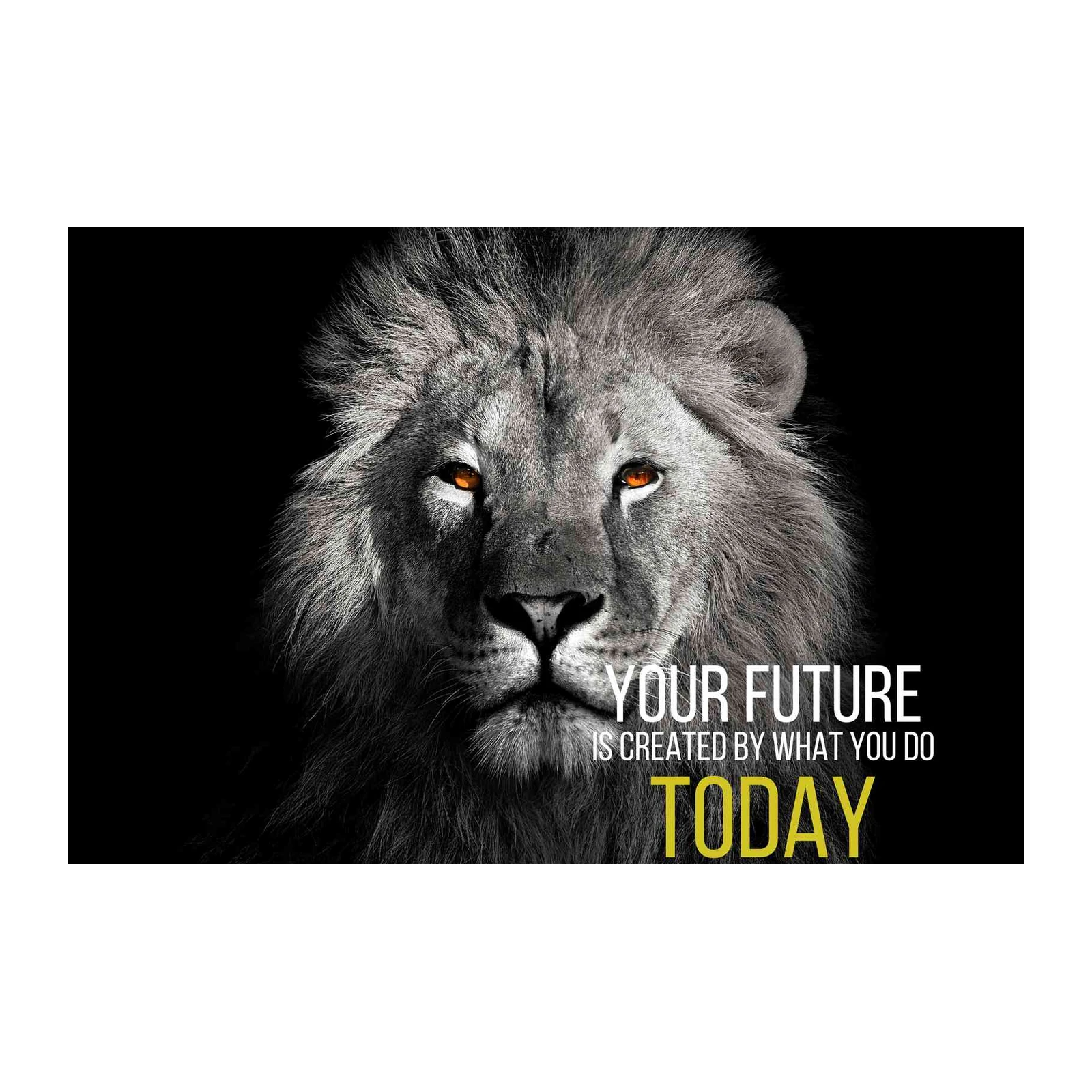 Motivational Lion Art "Your Future" Wall Art