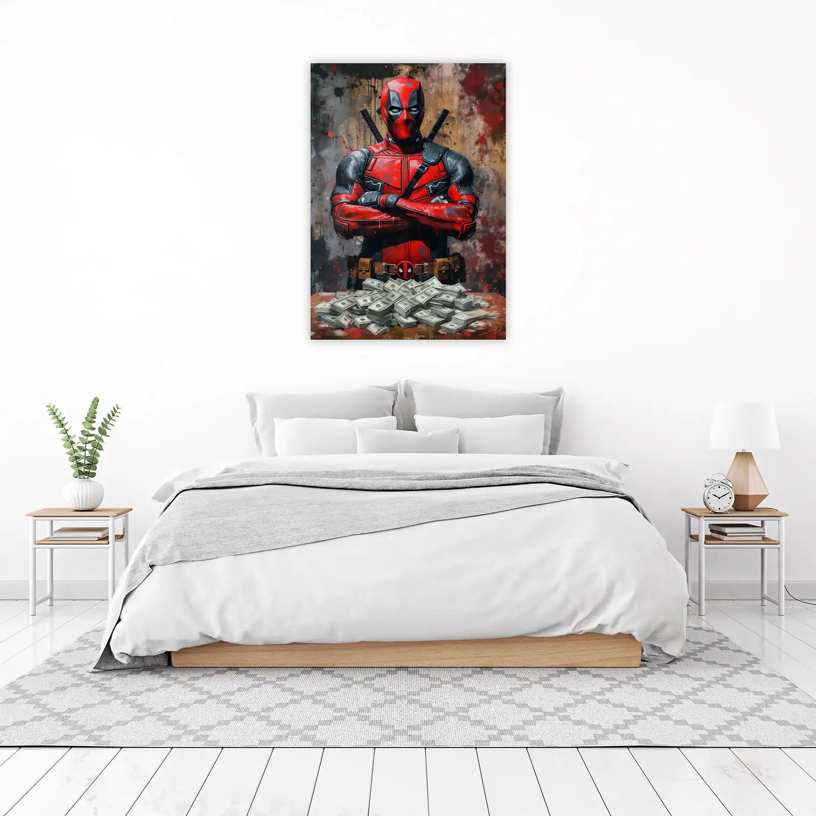 Deadpool with Money Wall Art