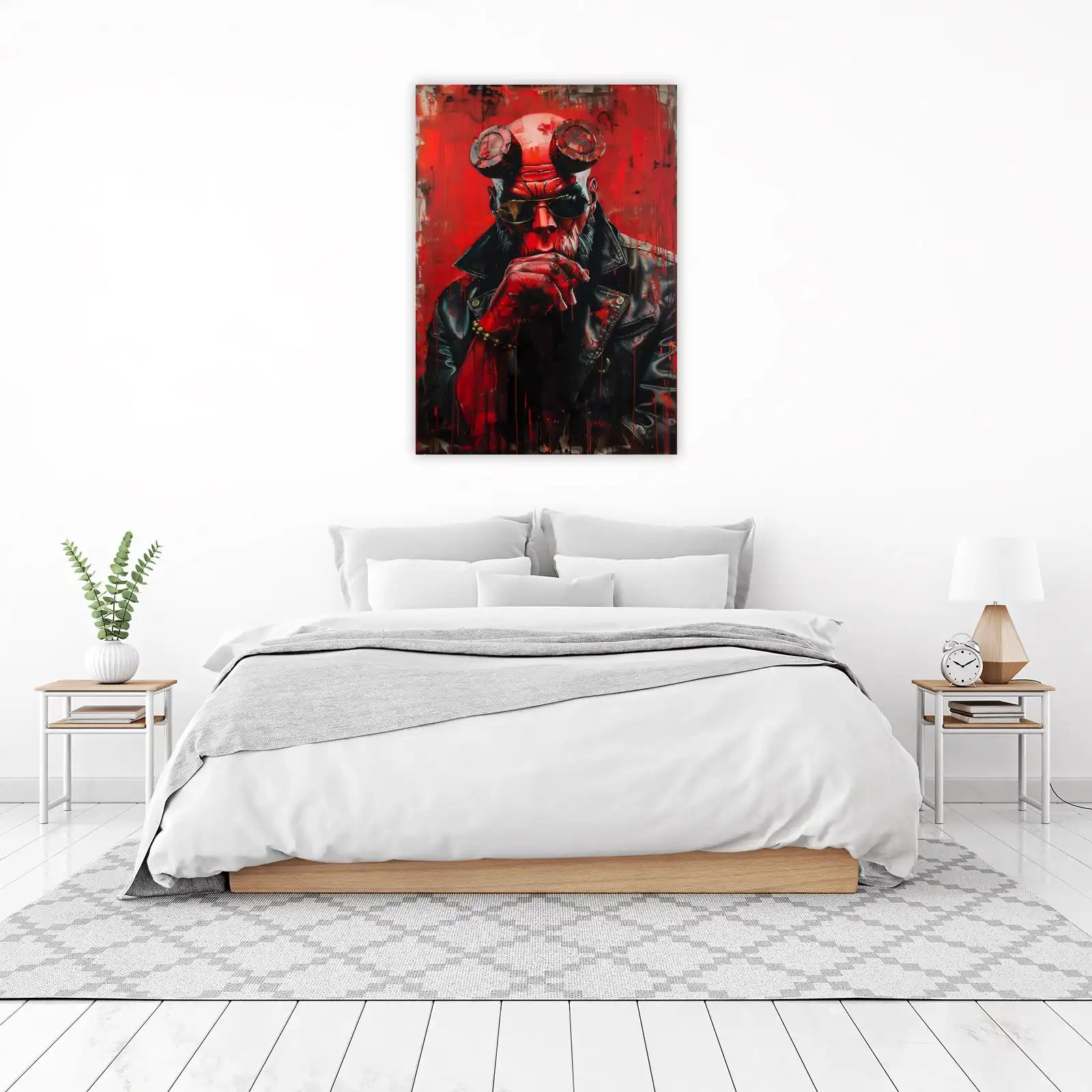 Hellboy Cool Sunglasses Leather Jacket Wall Art