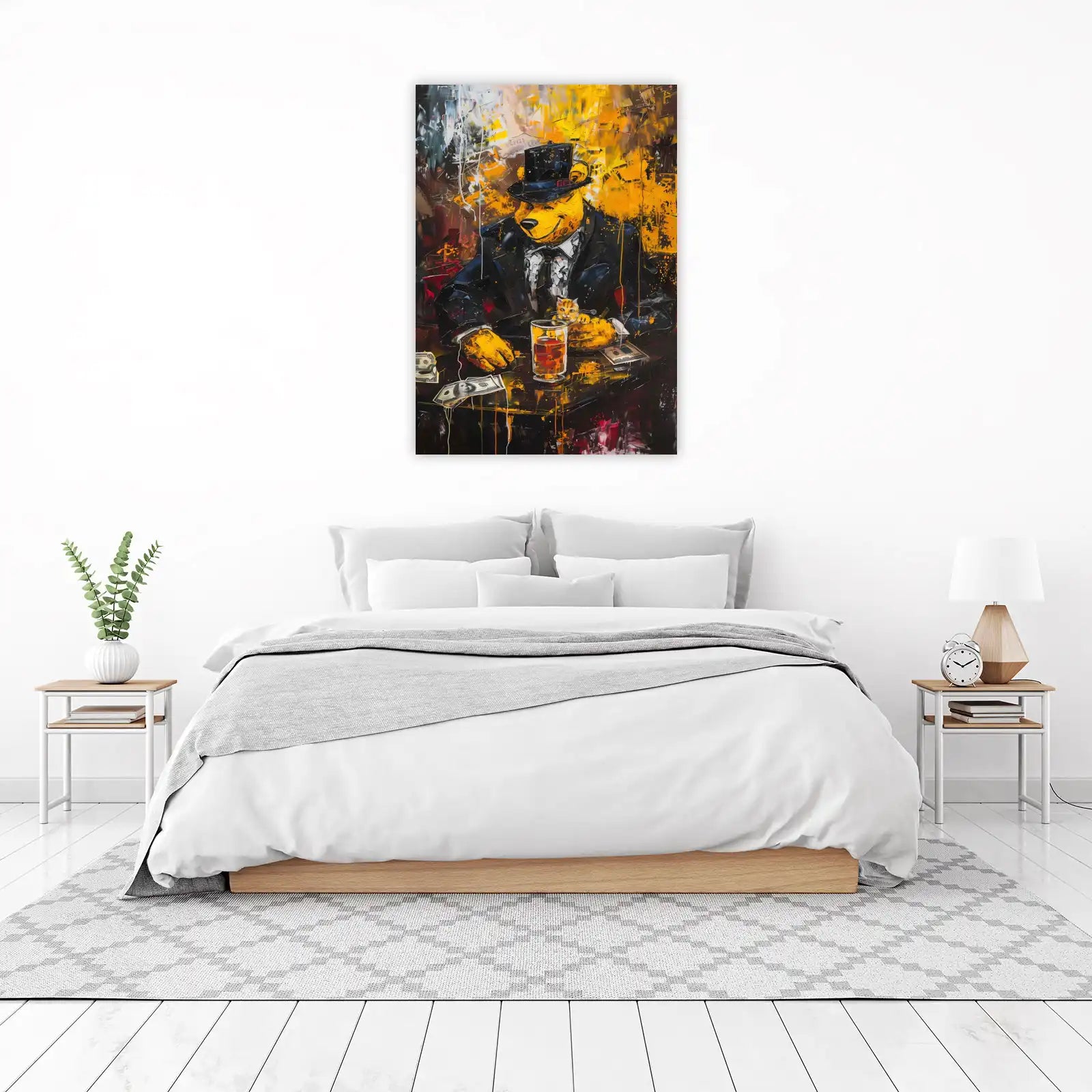 Dapper Bear & Kitten Whiskey Wall Art