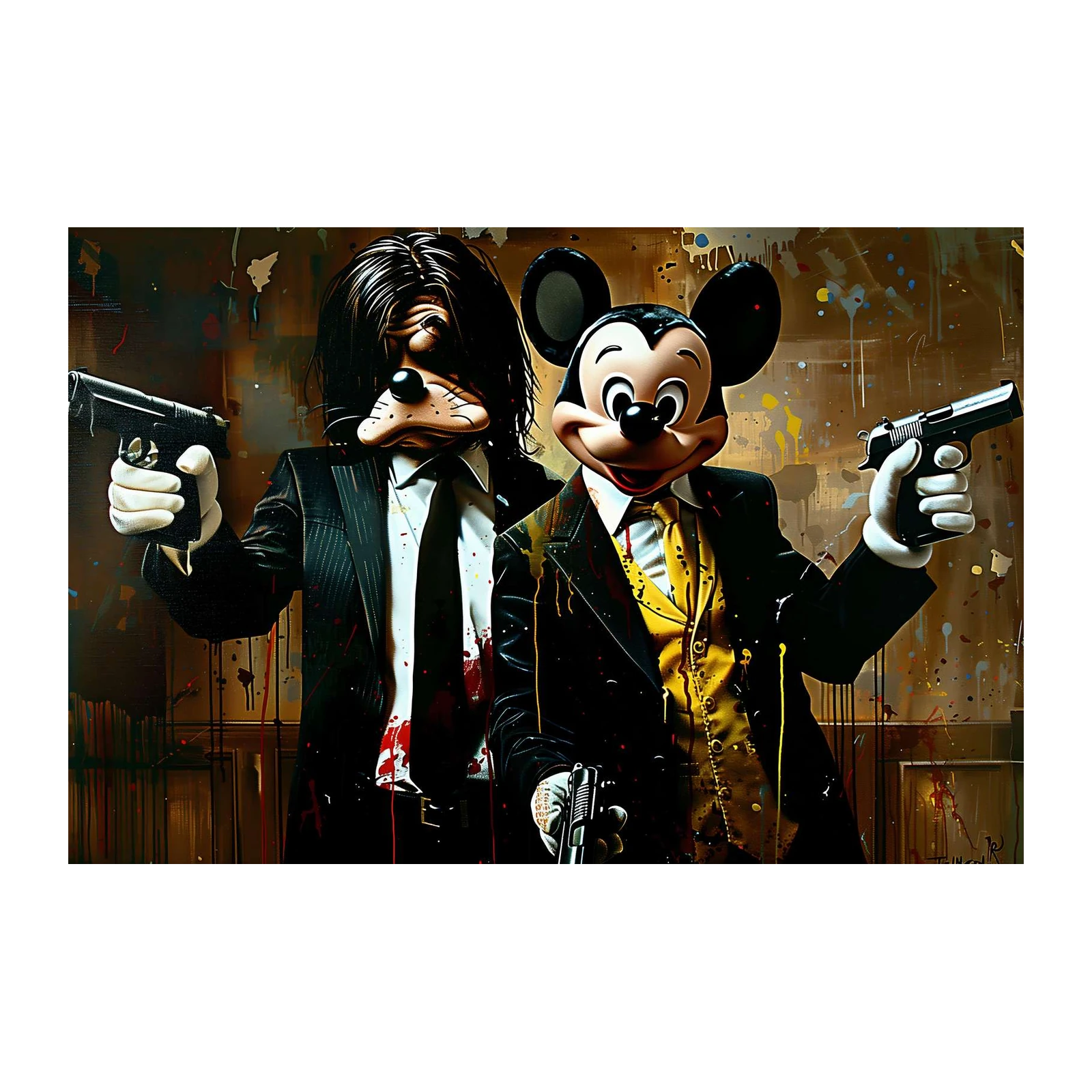 Gangster Mickey & Goofy Wall Art
