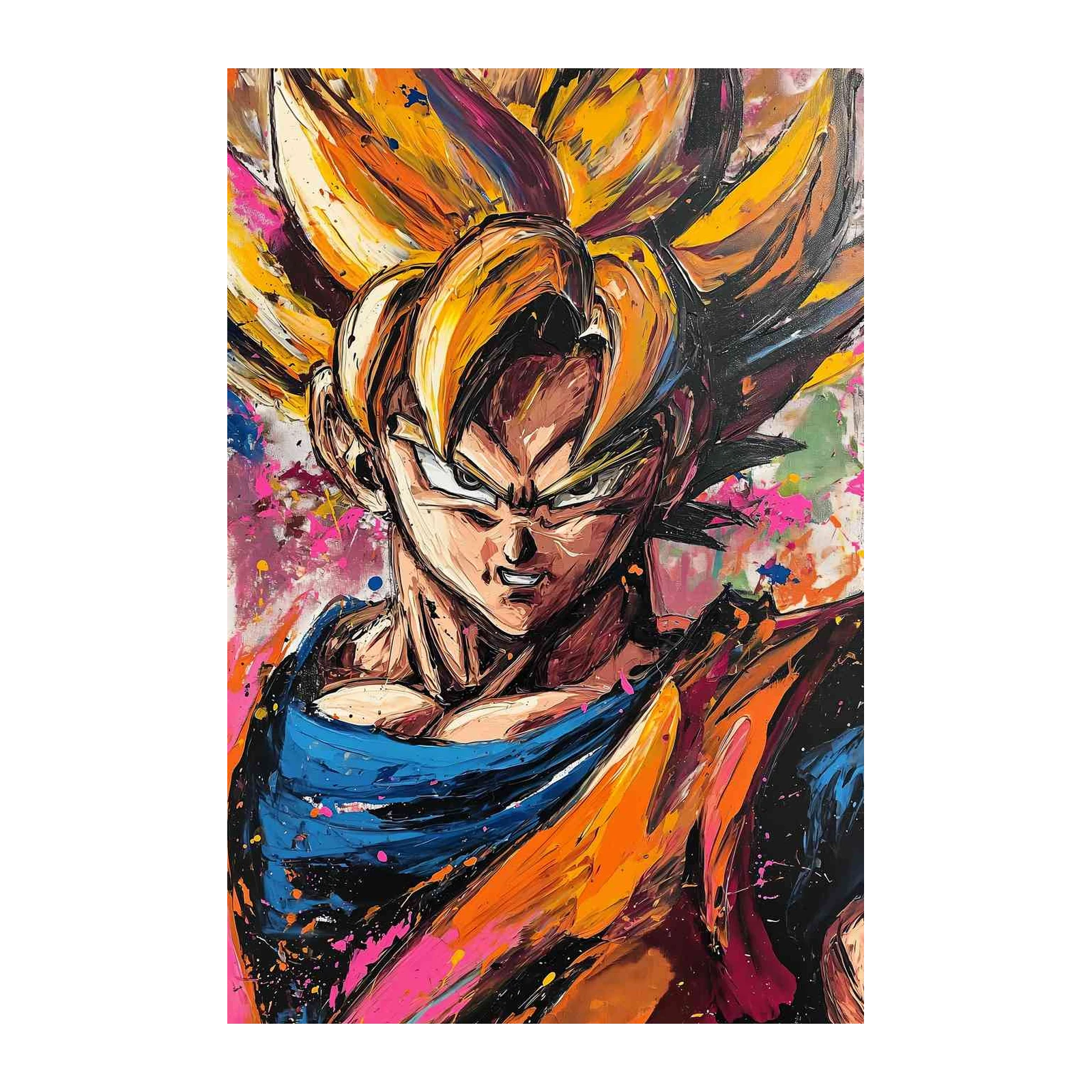 Energetic Anime Fighter Wall Art