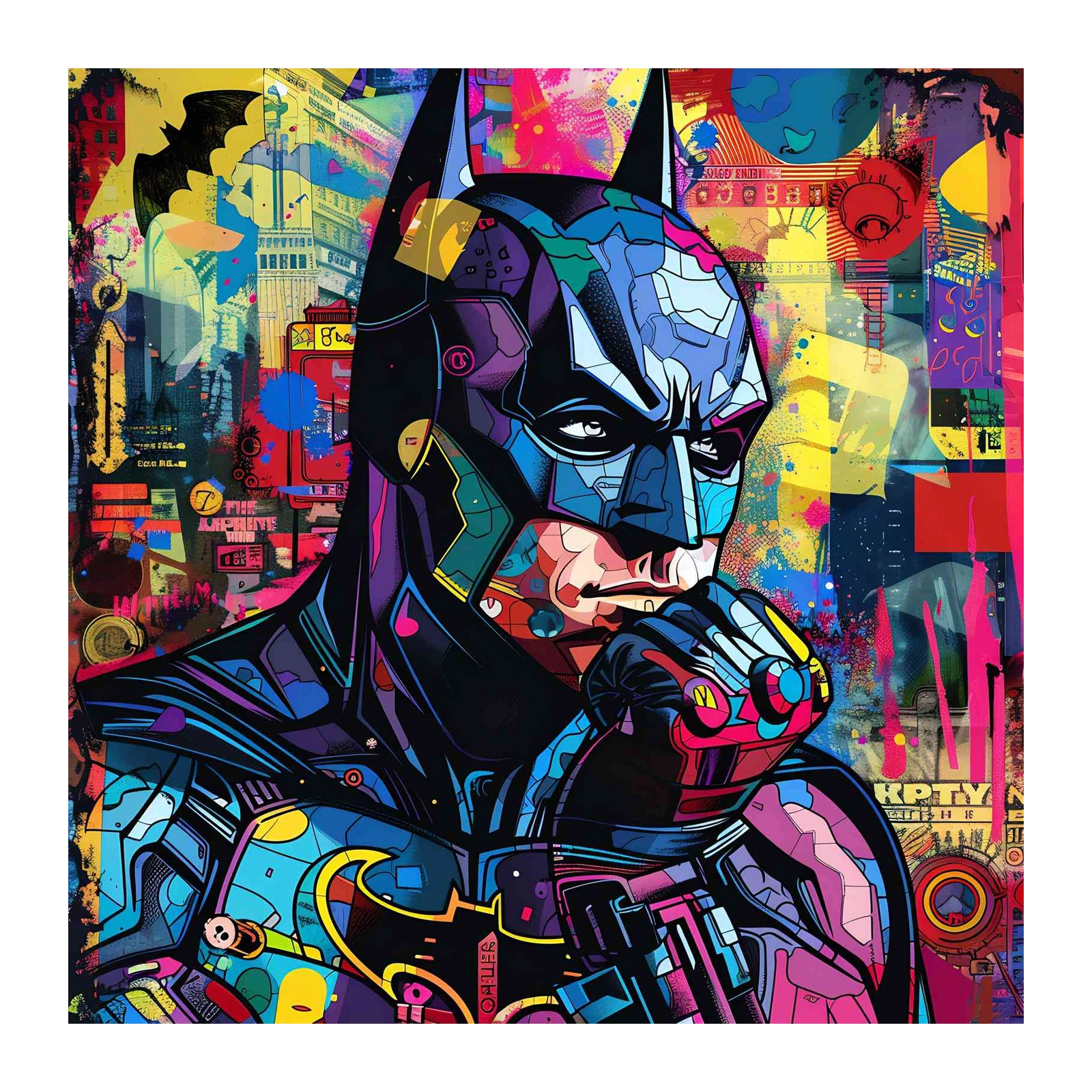 Vibrant Batman Street Art Wall Art
