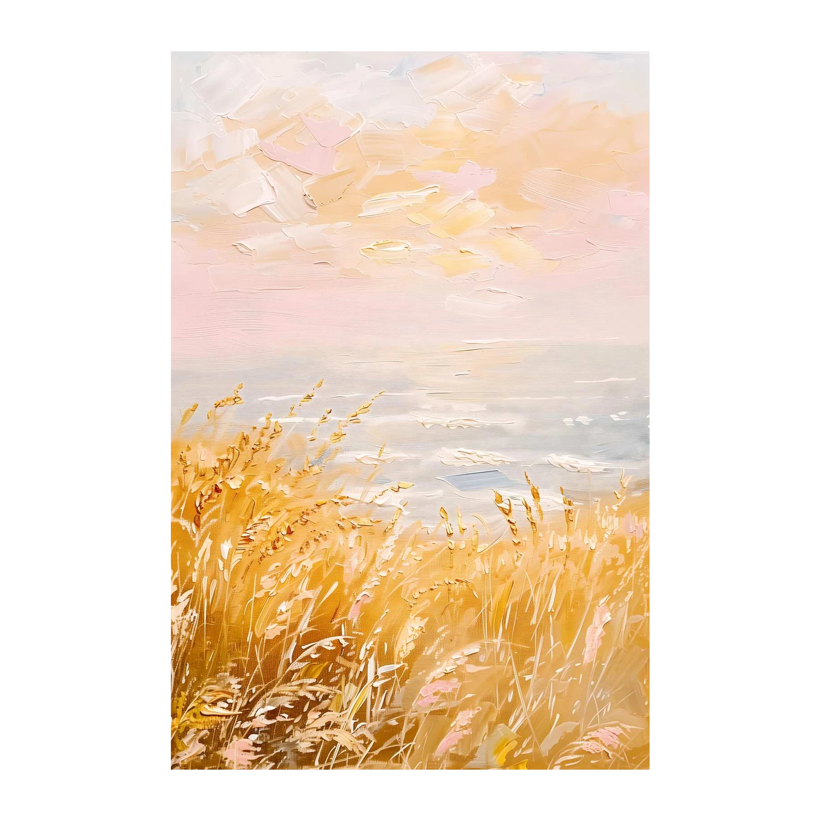 Golden Fields & Serene Sea Wall Art