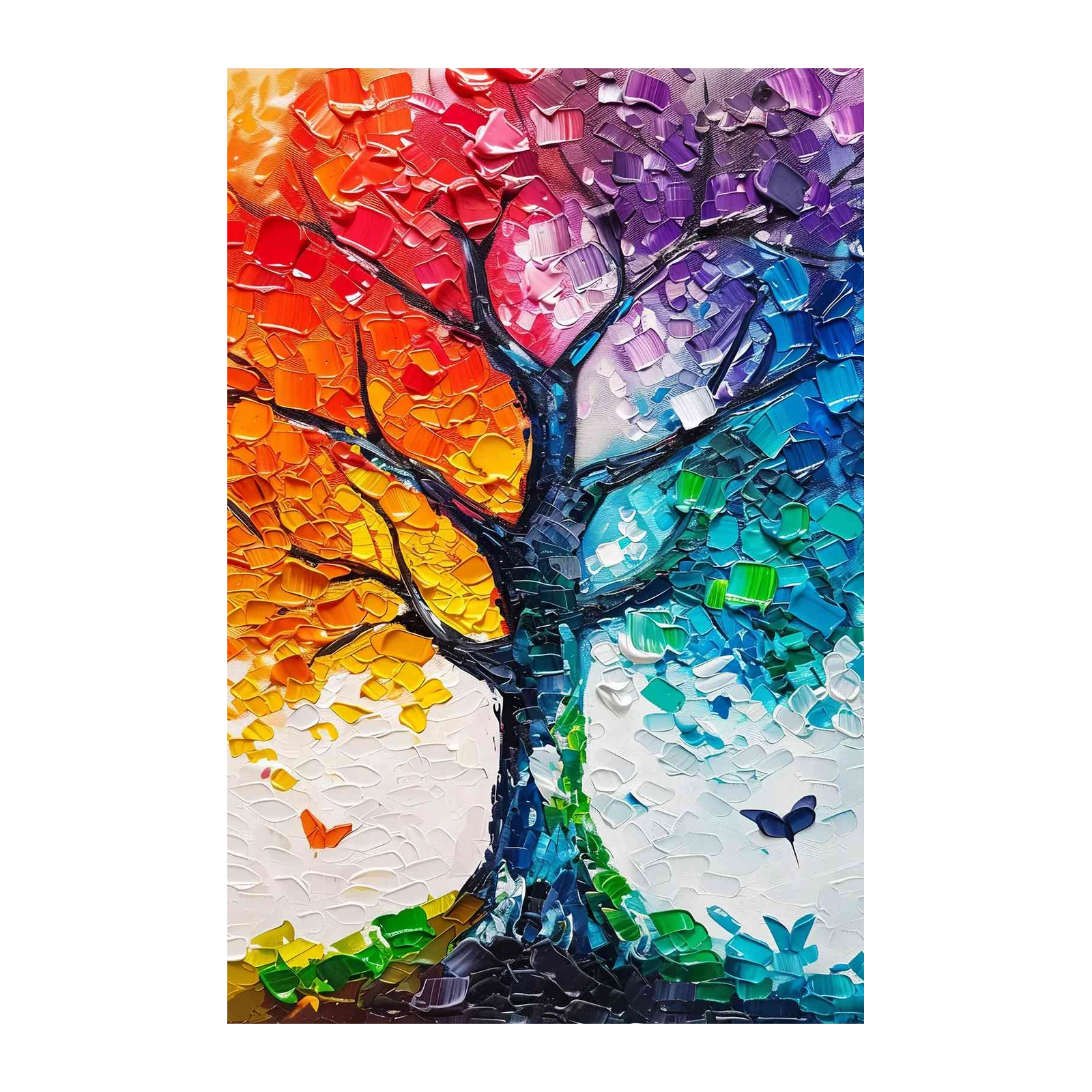 Vibrant Seasons Tree Textured Wall Art