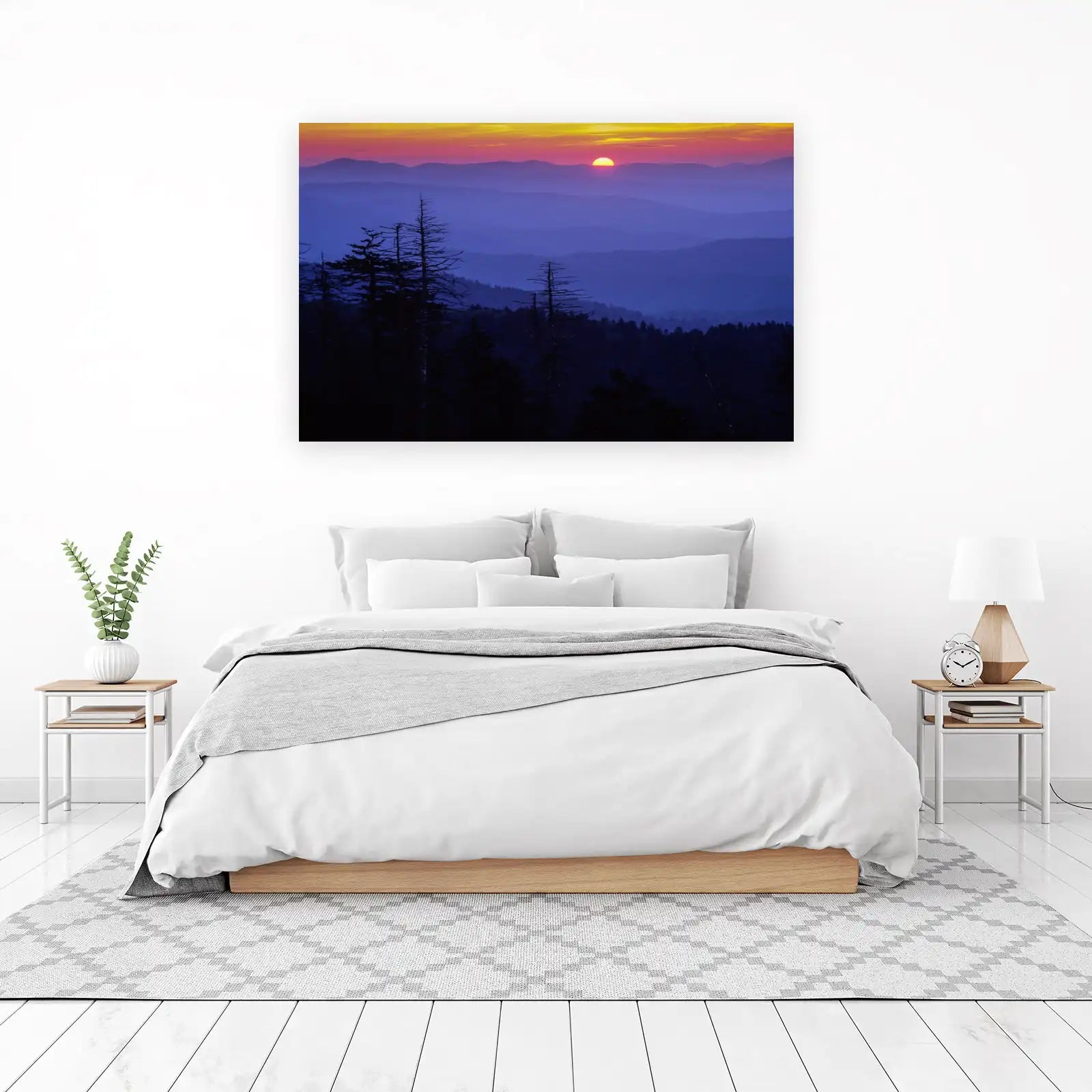 Serene Sunset Mountain Layers Wall Art