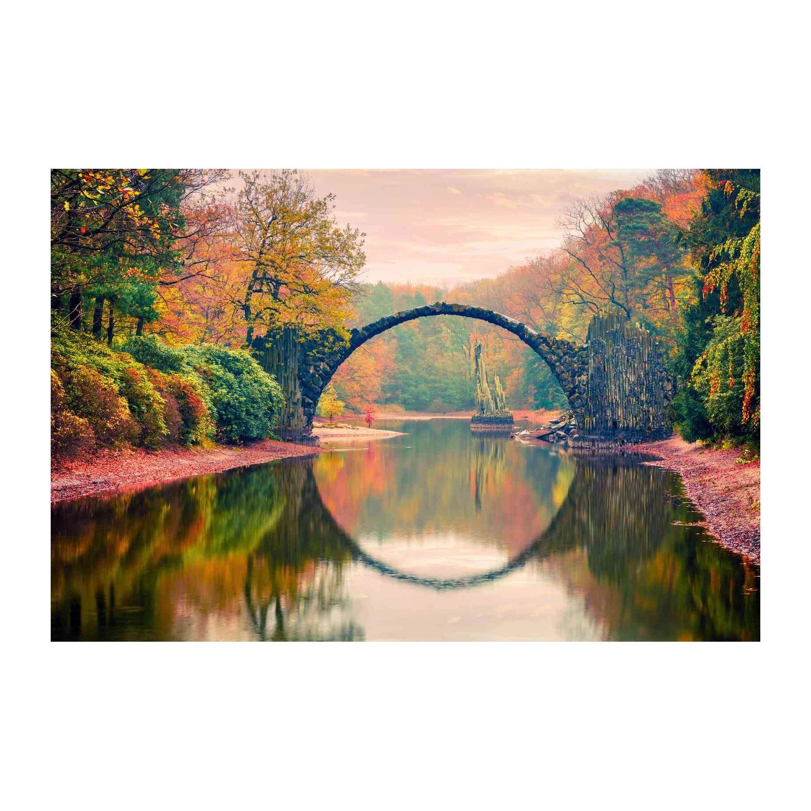 Rakotzbrücke Arch Autumn Landscape Wall Art