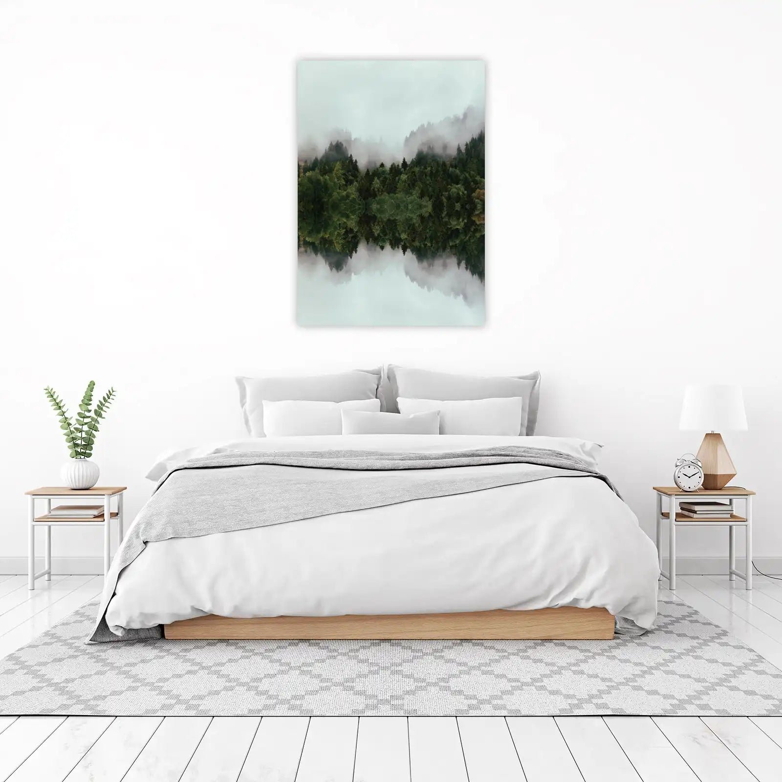 Misty Forest Reflection Wall Art