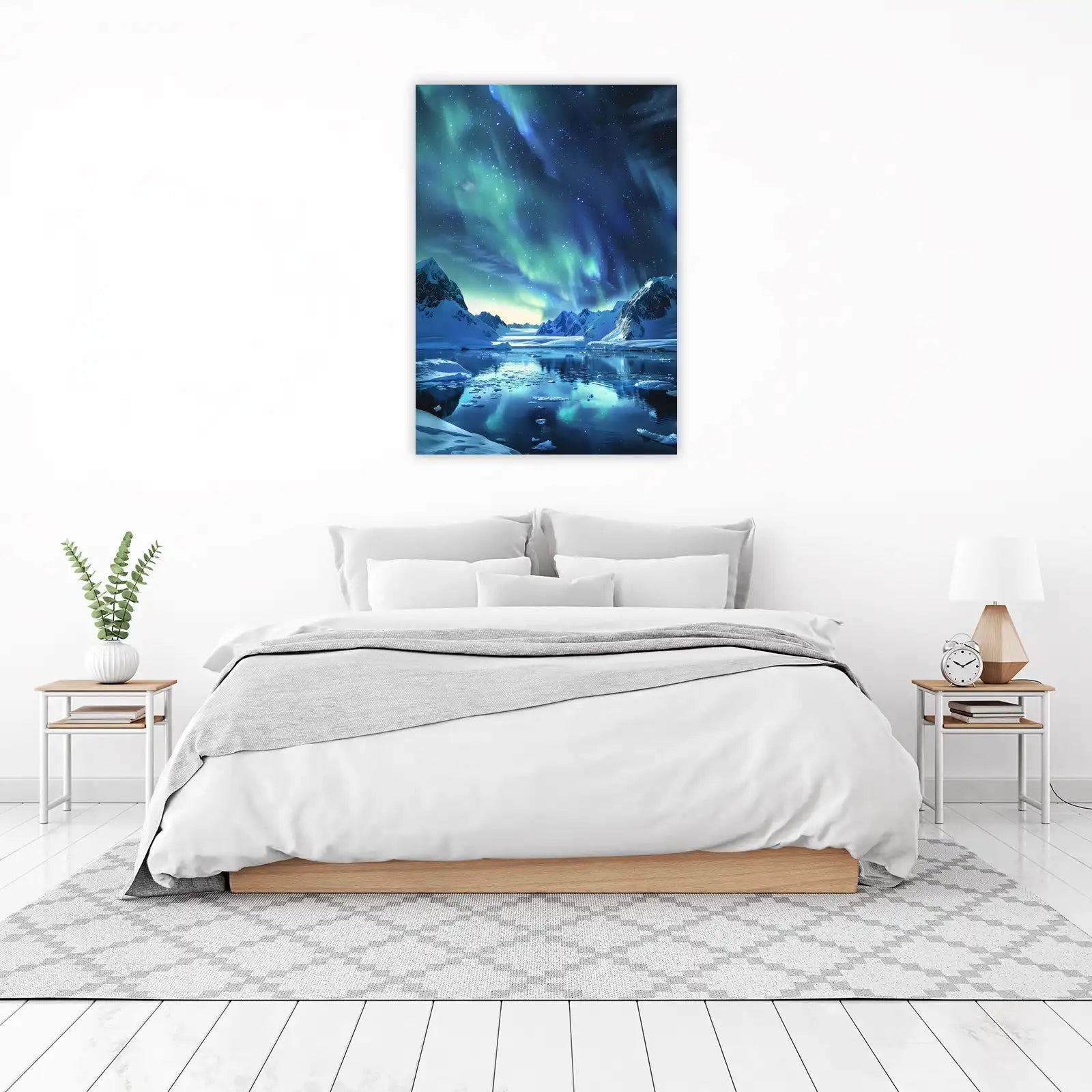Aurora Borealis Glacier Lake Wall Art