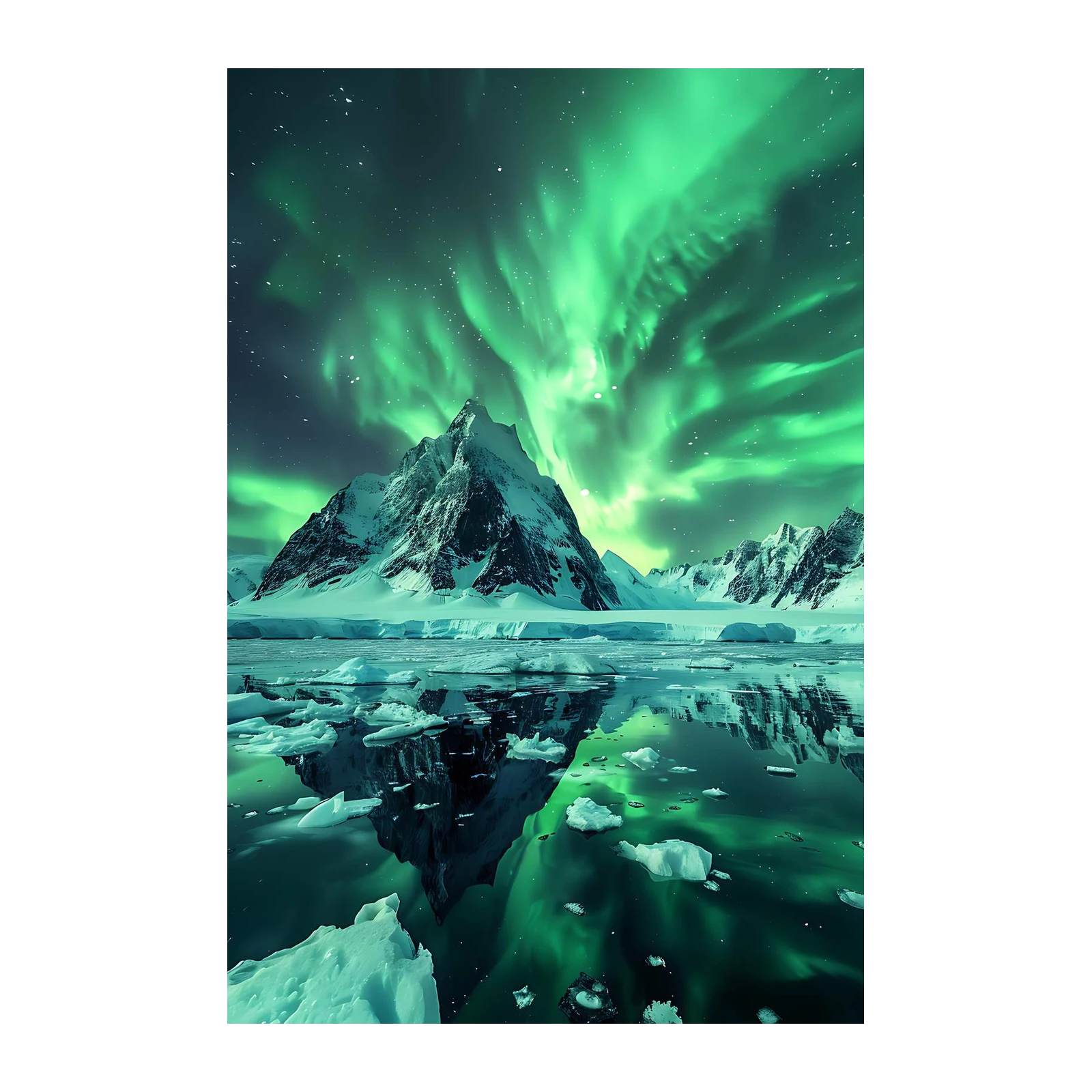Enchanting Aurora Borealis Mountain Wall Art