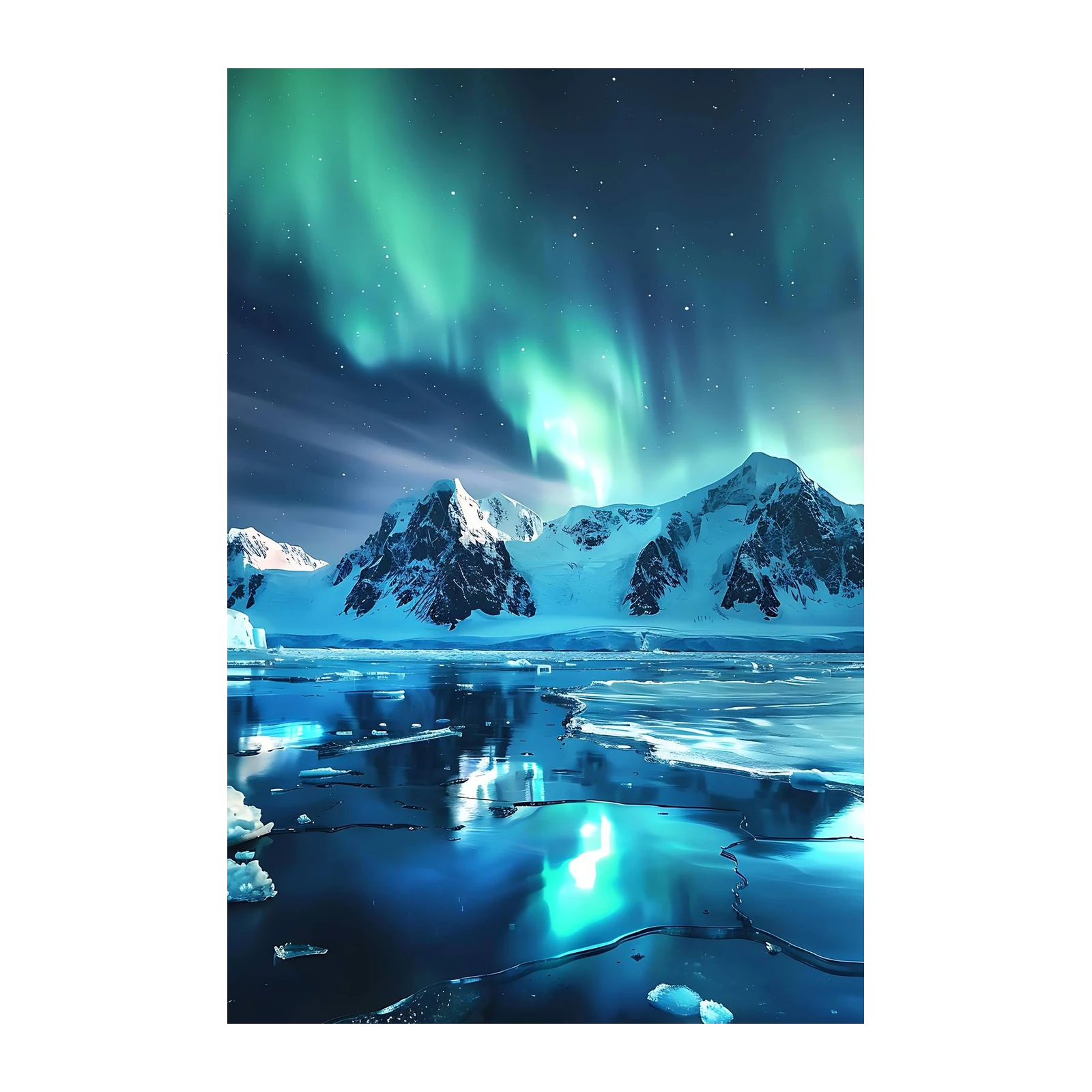 Majestic Aurora Borealis Mountain Wall Art