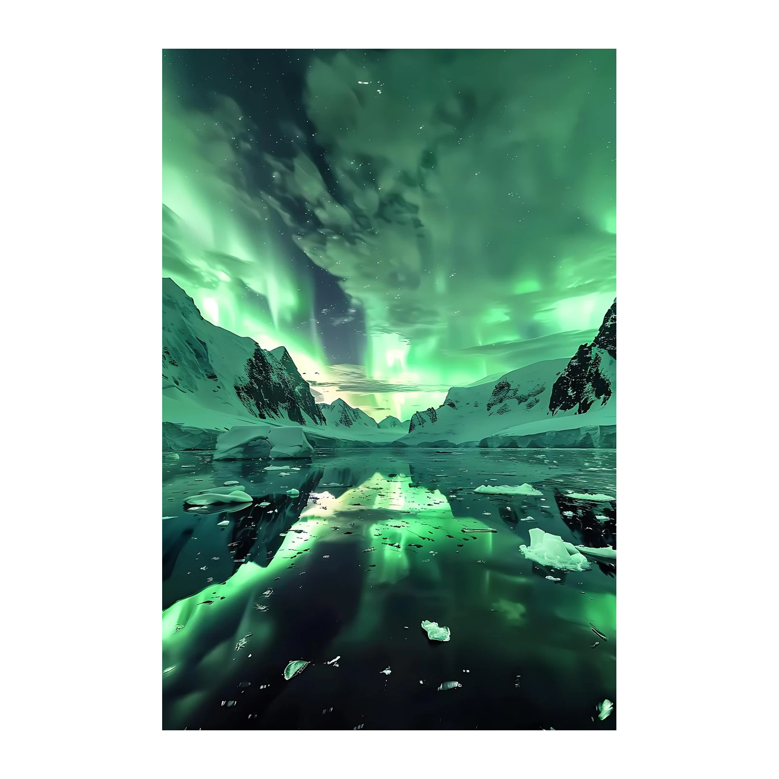 Aurora Borealis Ice Landscape Wall Art