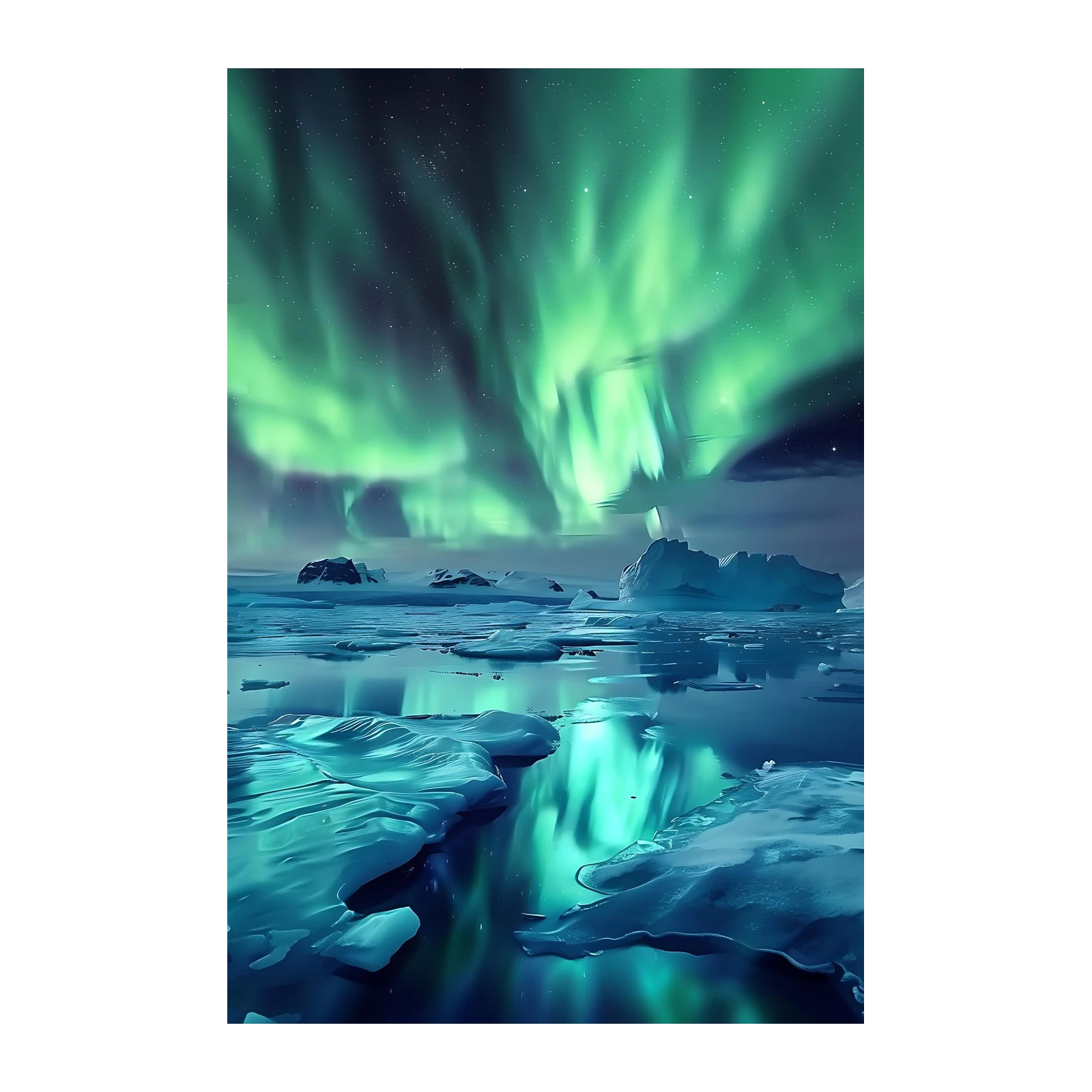 Aurora Borealis Ice Landscape Wall Art