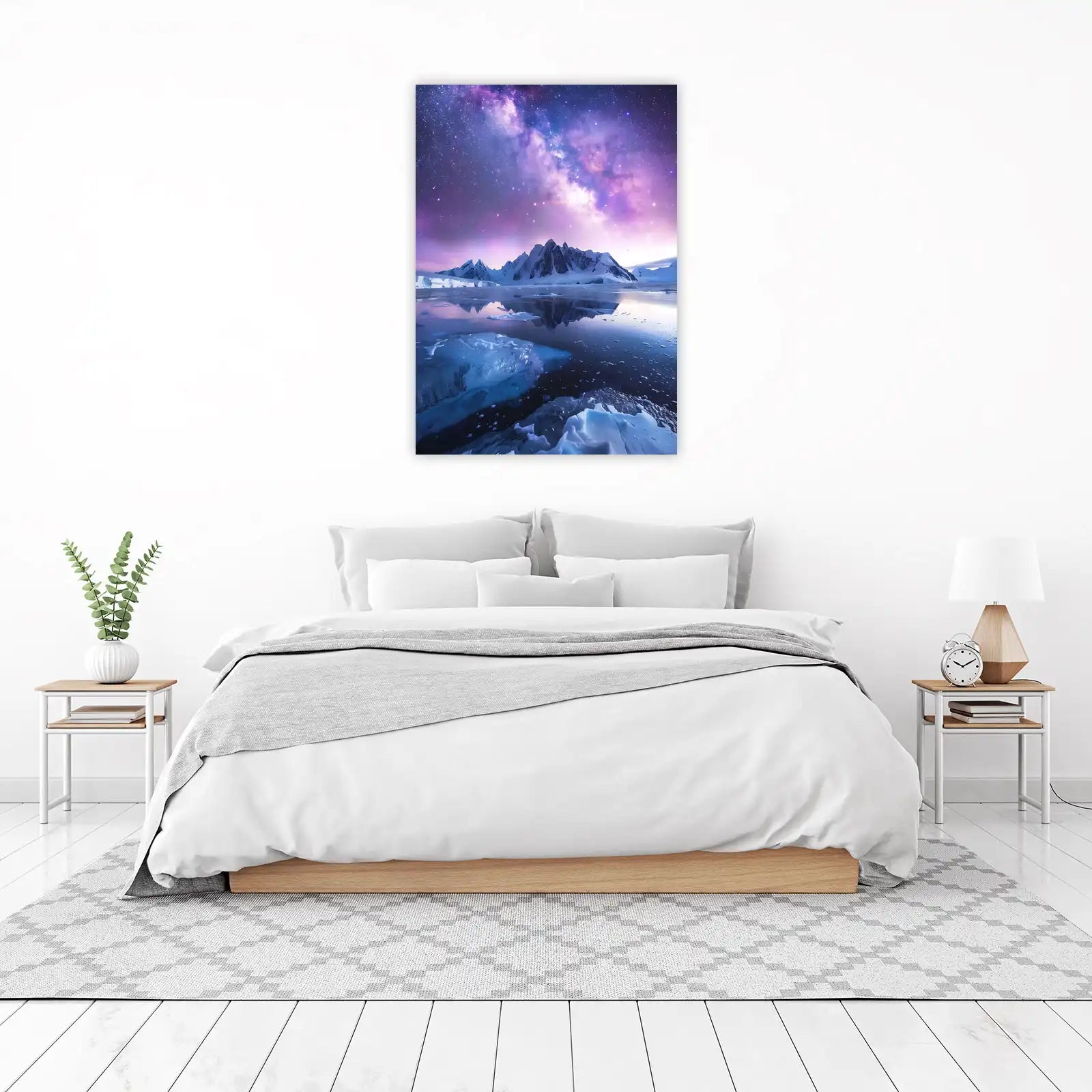 Cosmic Aurora Mountains Wall Art