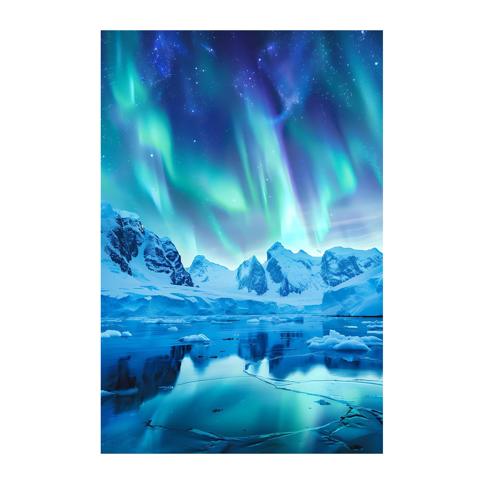 Aurora Borealis Glacier Wall Art Wall Art